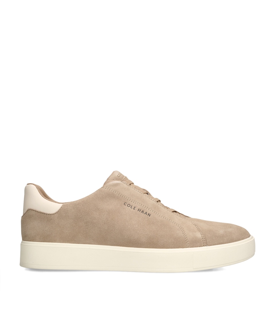 Cole Haan Suede GrandPrø Luxe Slip-On Sneakers Beige Comb