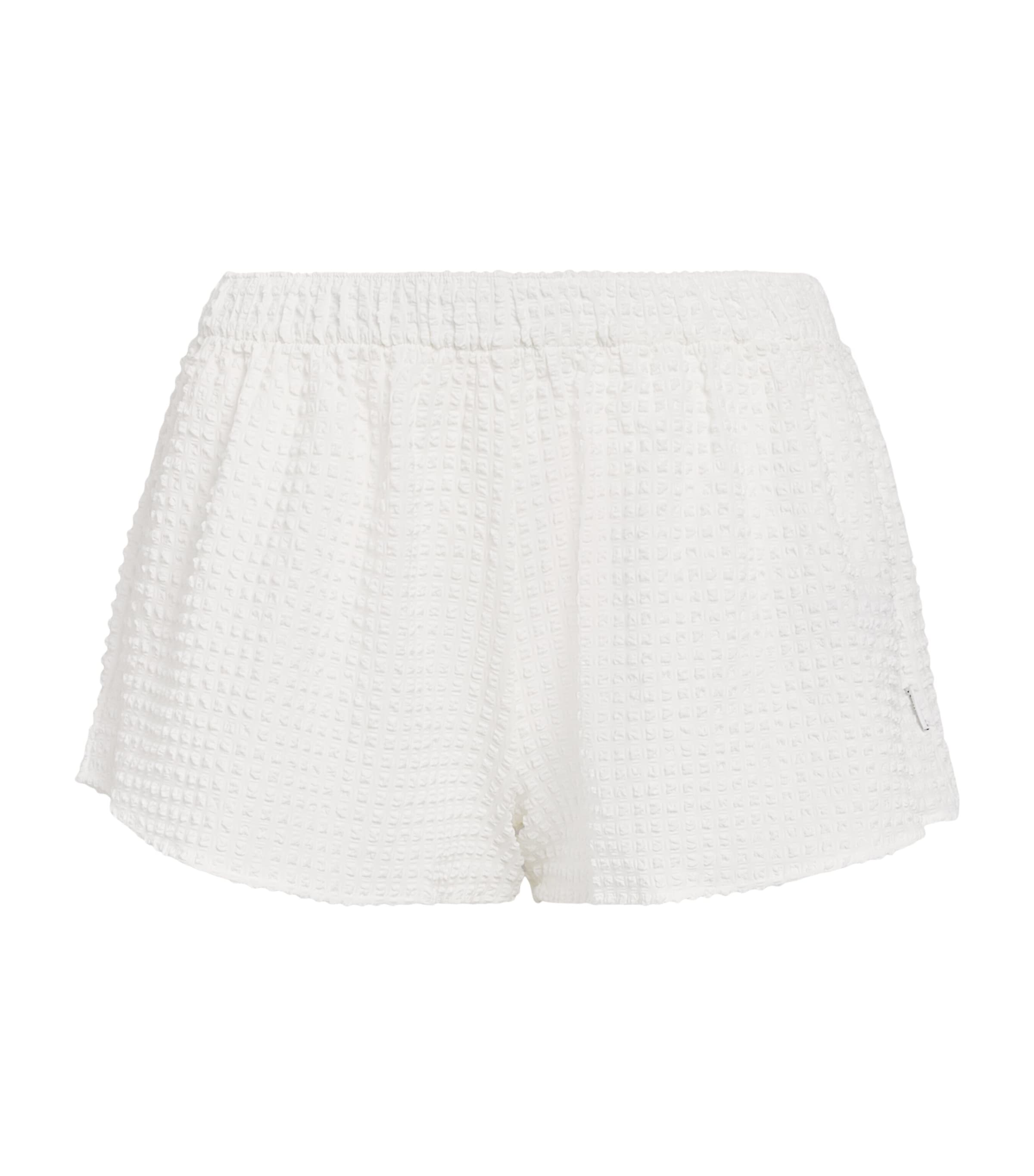 Hunza G Womens Seersucker Elasticated Shorts White