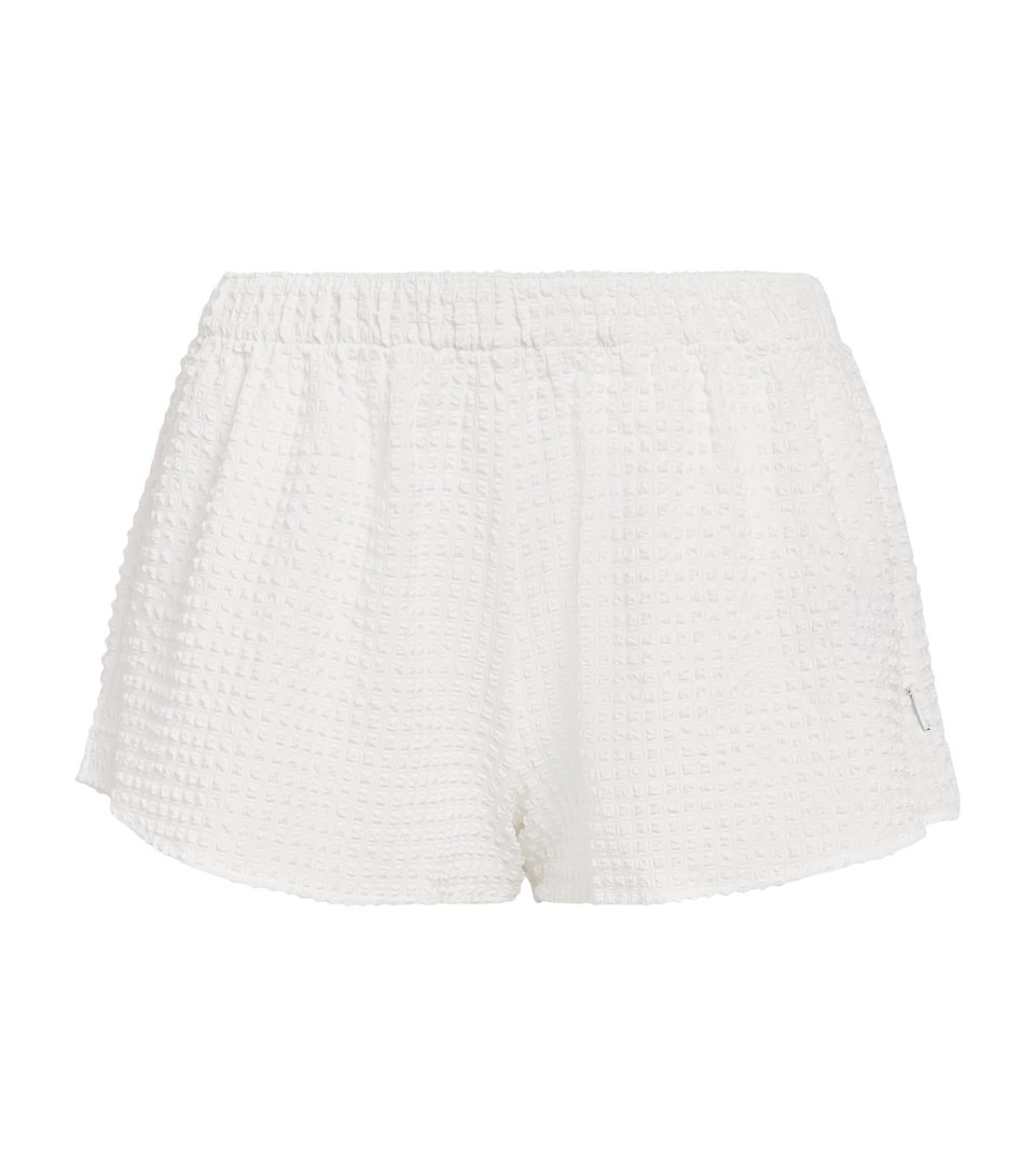 Hunza G Womens Seersucker Elasticated Shorts White