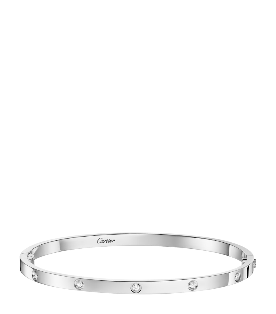 Small White Gold and Diamond LOVE Bracelet