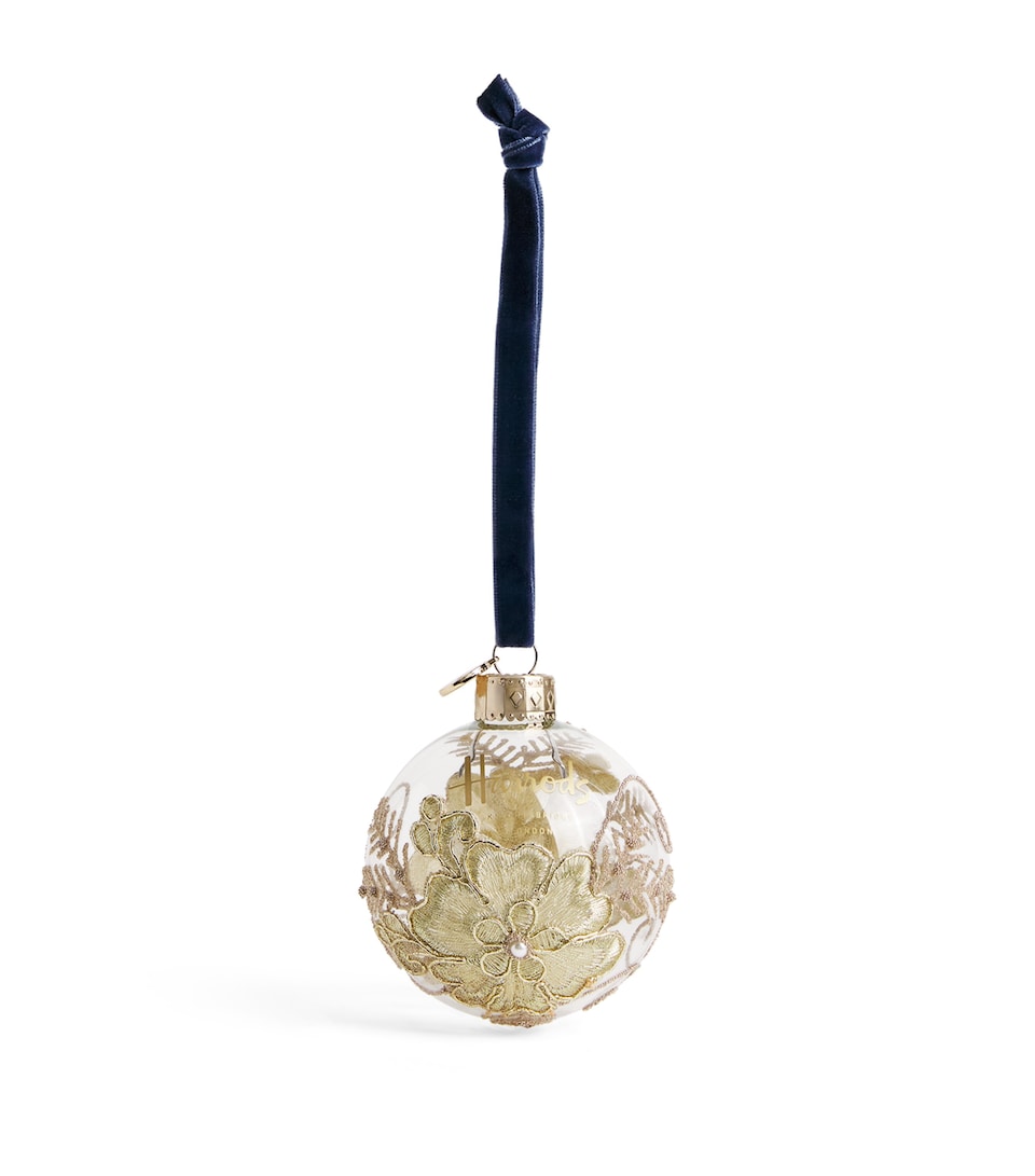 Harrods Embroidered Flower Bauble
