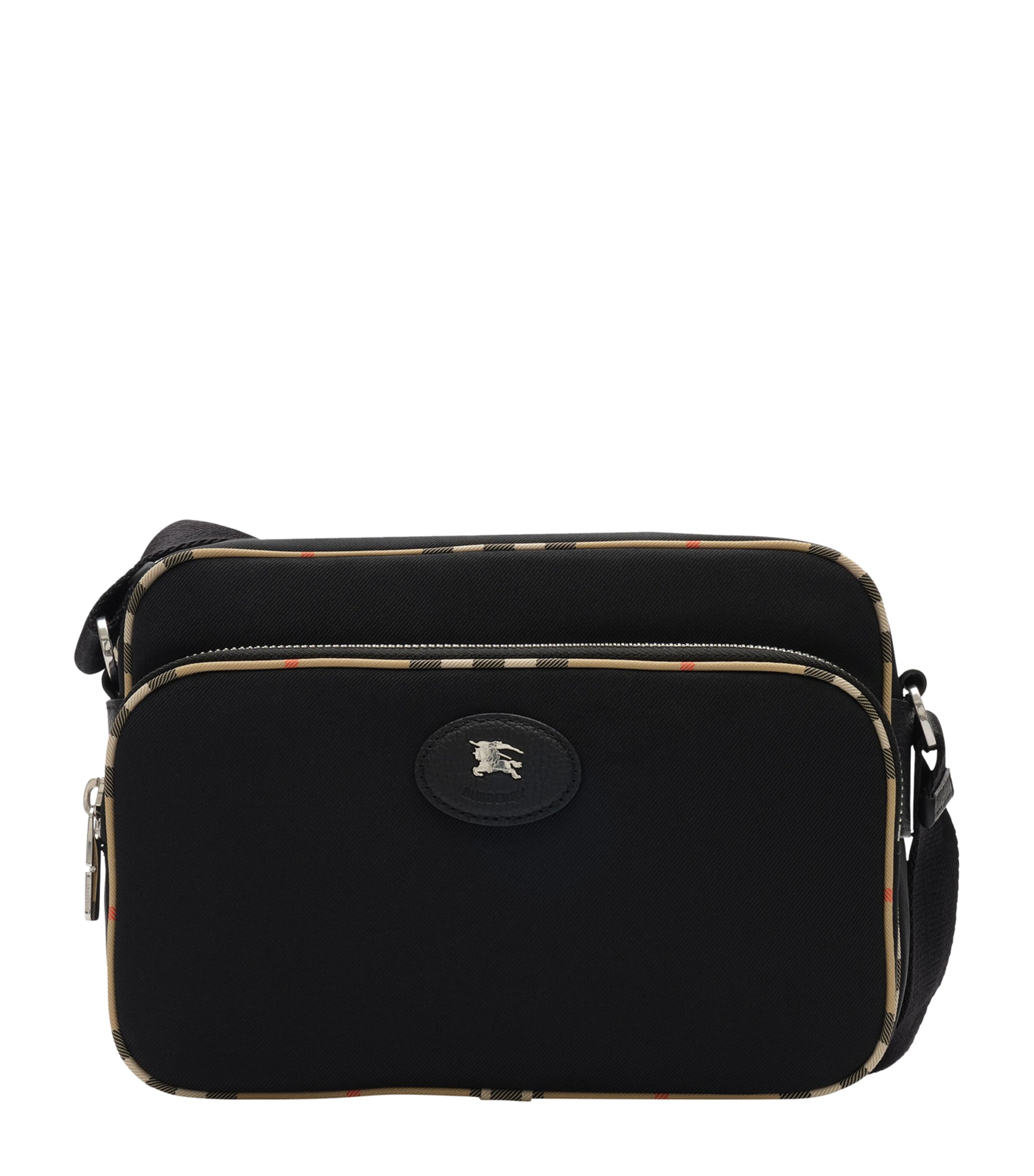 Burberry Check-Trim Cross-Body Bag Black