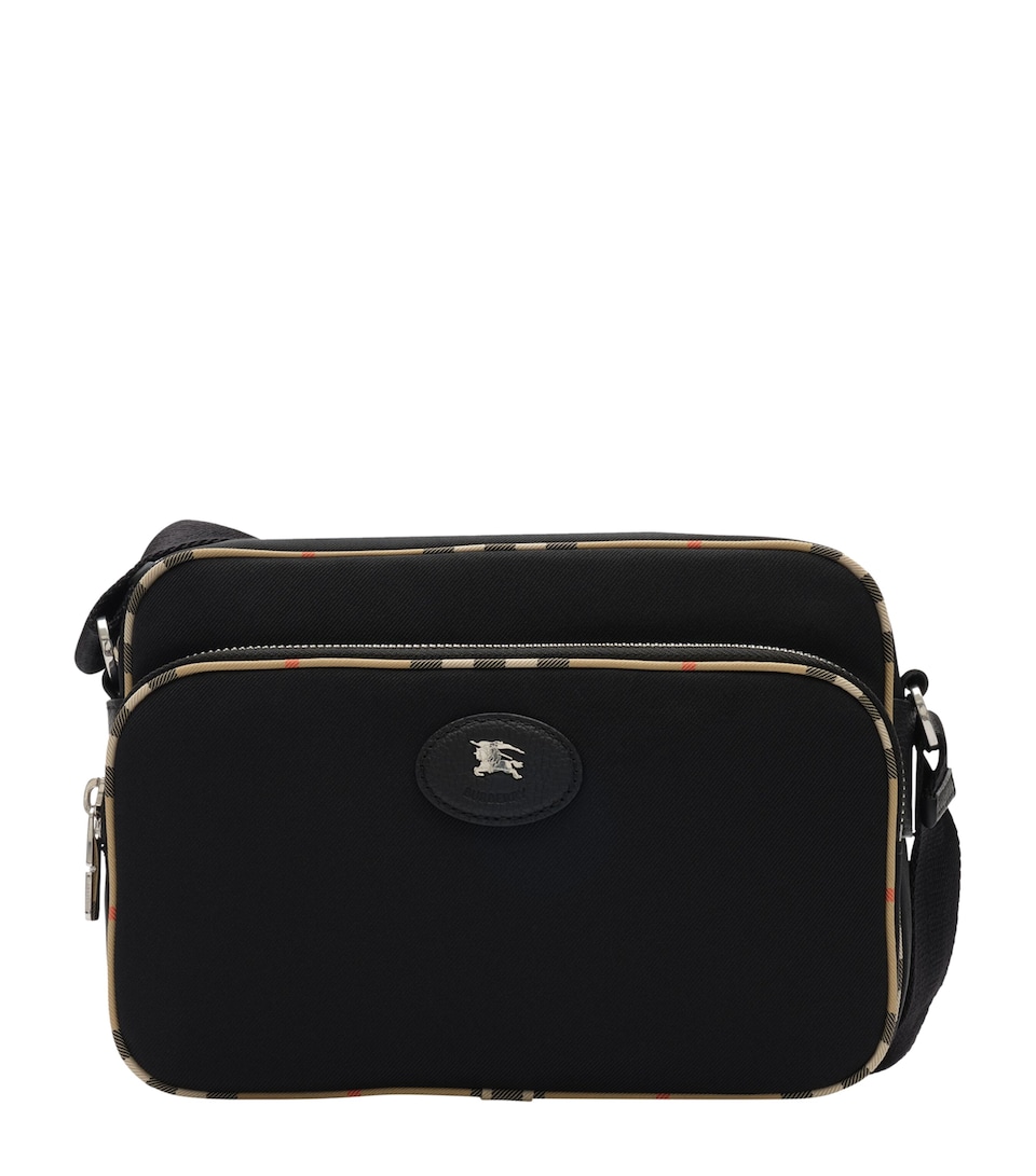 Burberry Check-Trim Cross-Body Bag Black