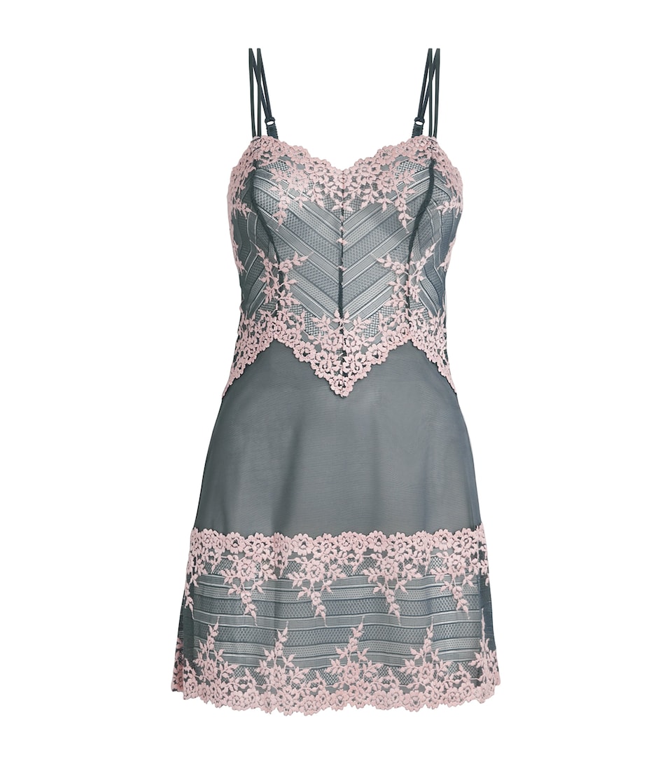 Wacoal Womens Embrace Lace Chemise Drk Slte/cld Pnk