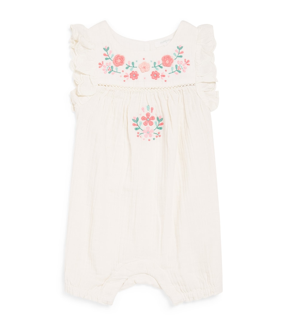 Organic Cotton Embroidered Playsuit (0-12 Months)