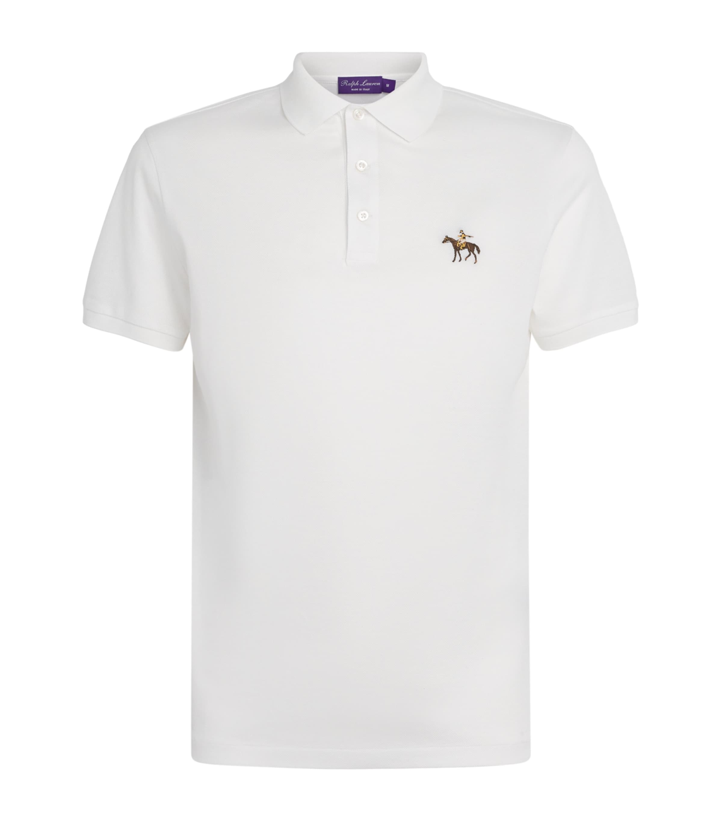 Ralph Lauren Purple Label Mens Cotton Logo Polo Shirt Cls Wht/