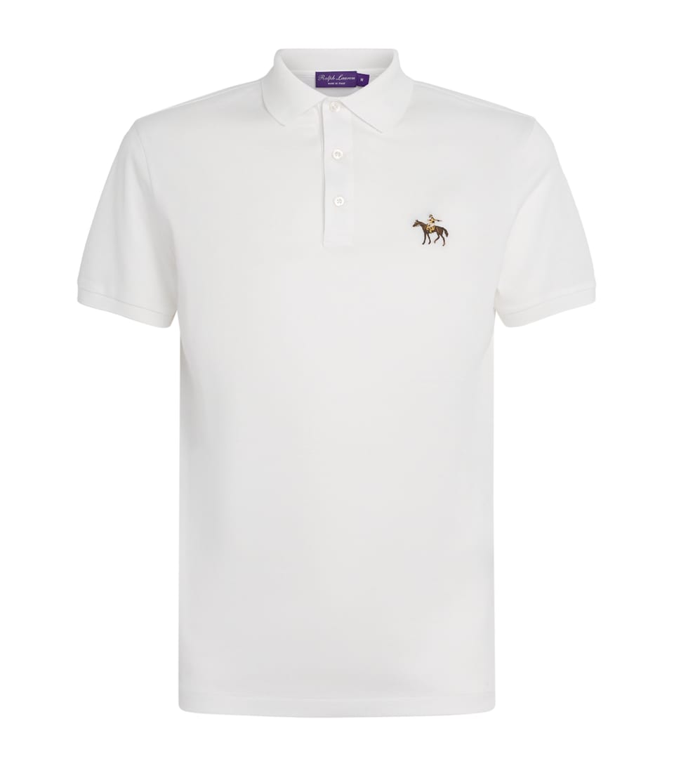 Ralph Lauren Purple Label Mens Cotton Logo Polo Shirt Cls Wht/