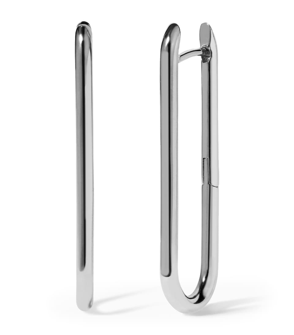 Annoushka White Gold Knuckle Long Hoop Earrings