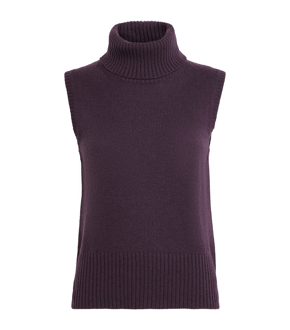 Veronica Beard Womens Cashmere Mazzy Sweater Vest Dark Eggplant