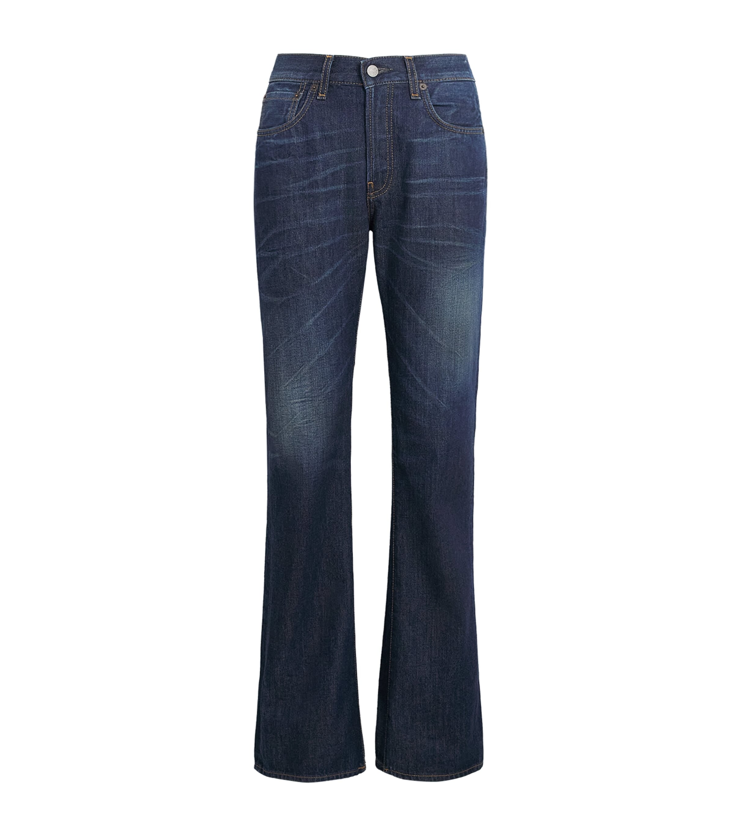 Acne Studios Womens 2009 Mid-Rise Straight Jeans Navy Blue