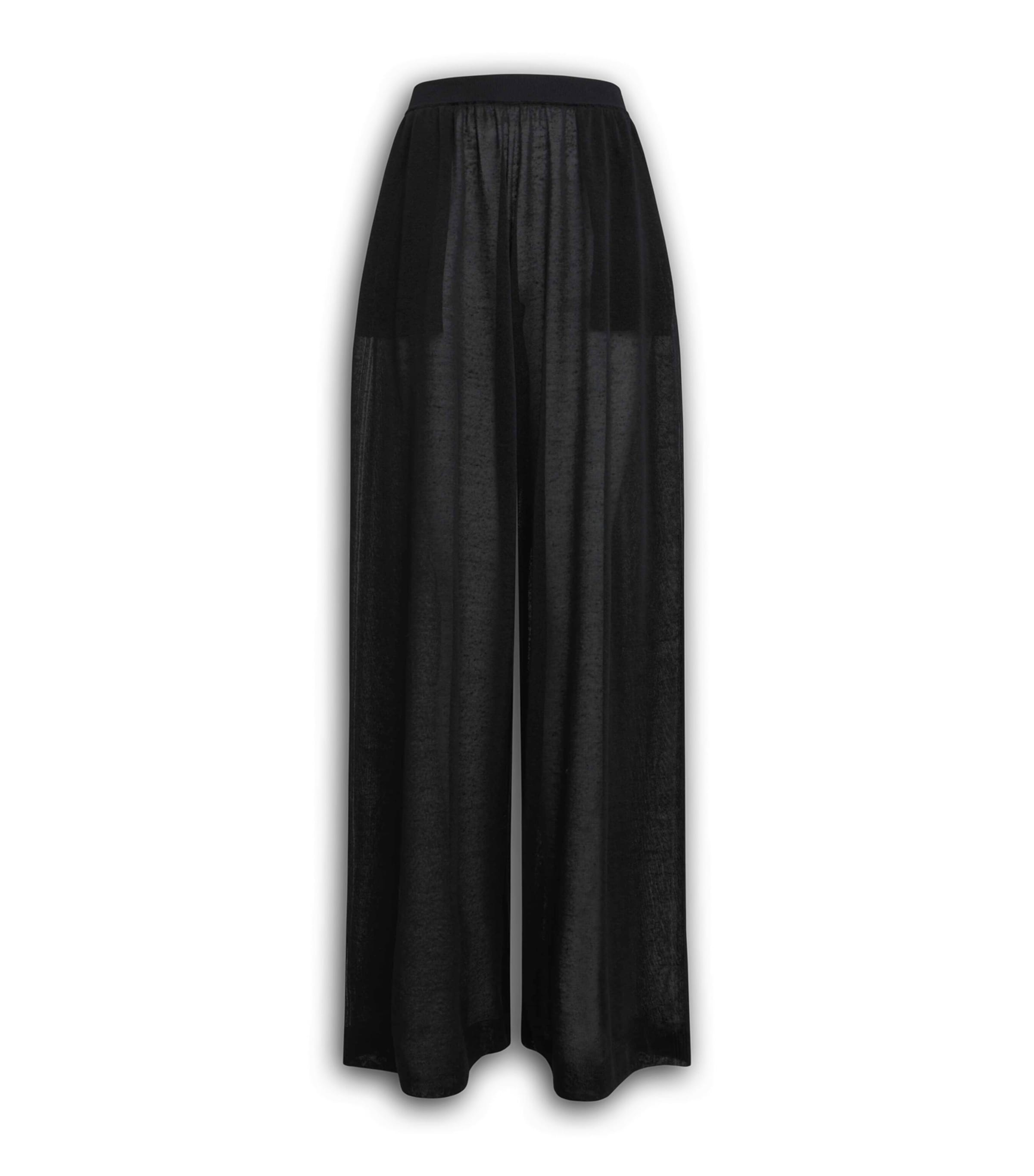 Linen-Silk Wide-Leg Trousers