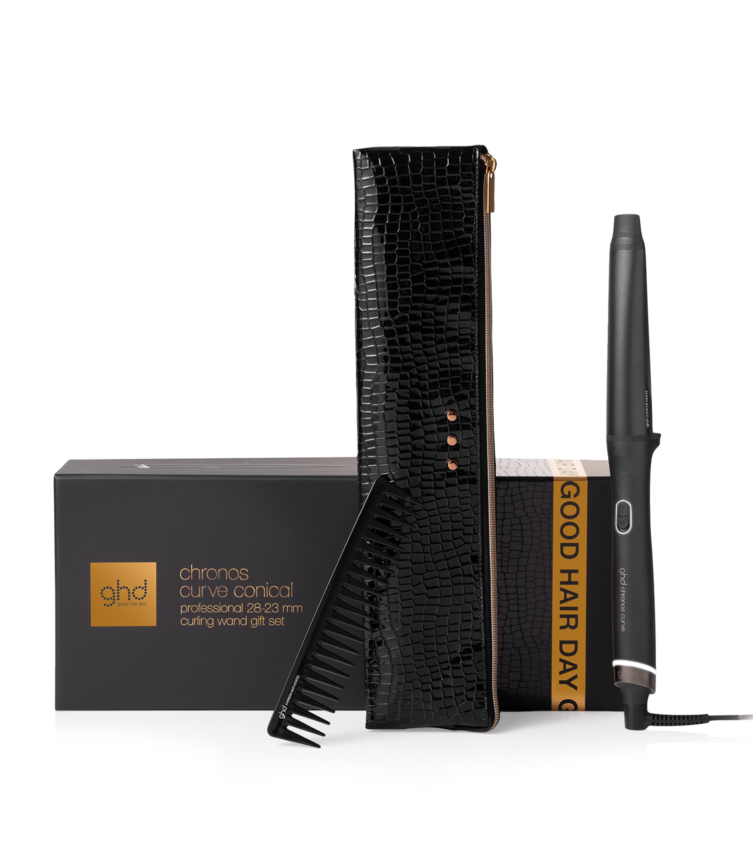 Chronos Curve Conical Curling Wand Gift Set