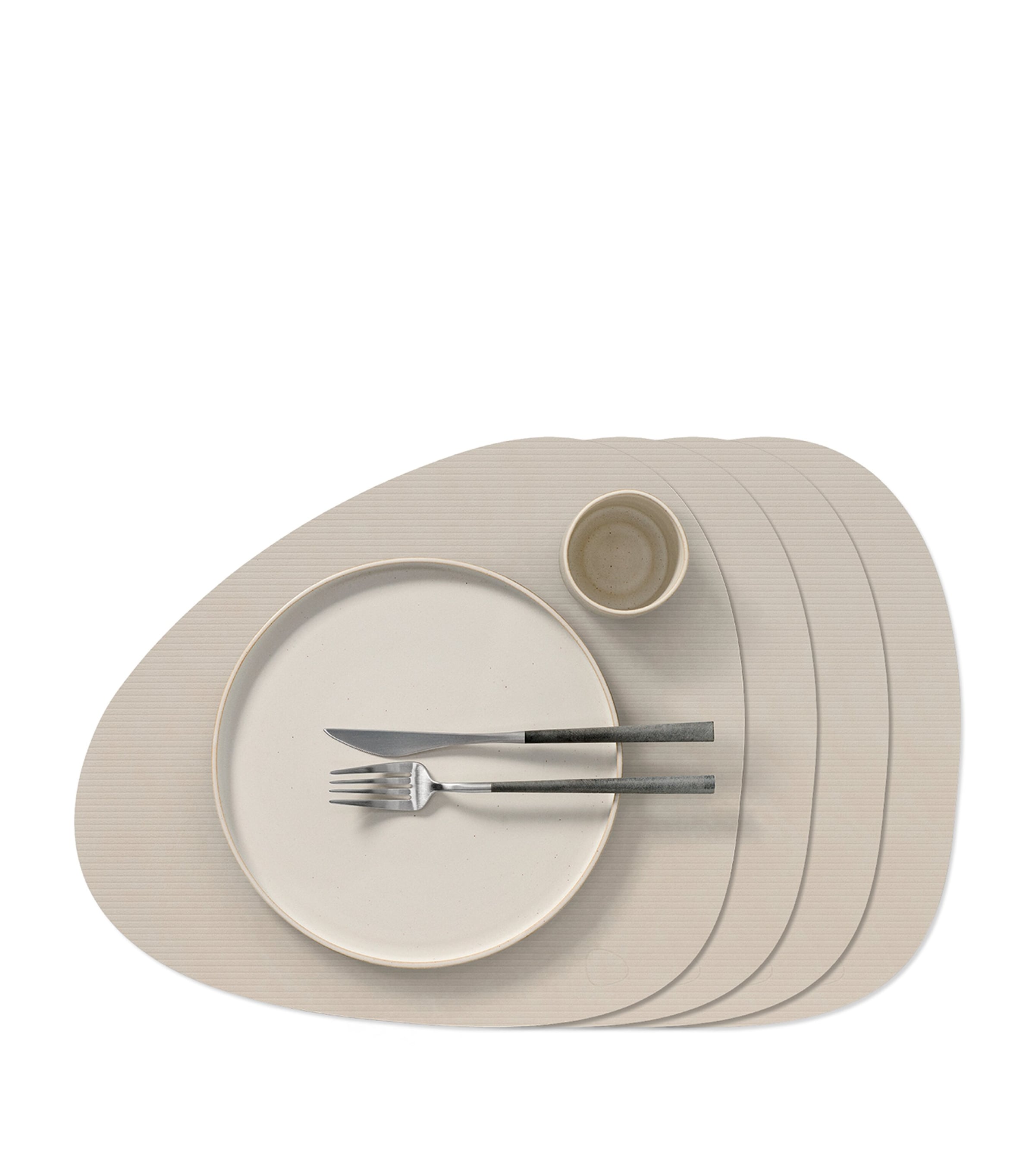 LIND DNA Large Curve Corduroy Placemat (Set of 4) Oyster White