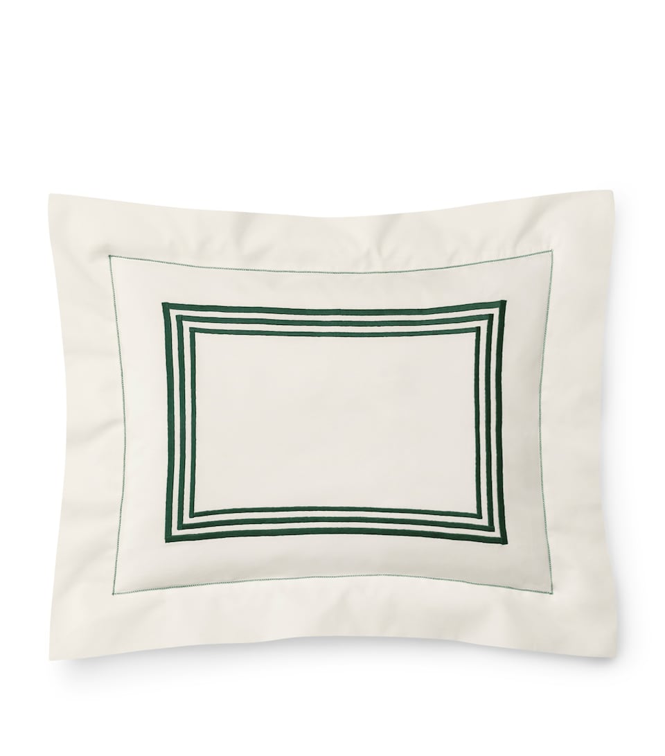 Pratesi Tre Righe Boudoir Pillowcase (30cm x 40cm) Ivory/emerald