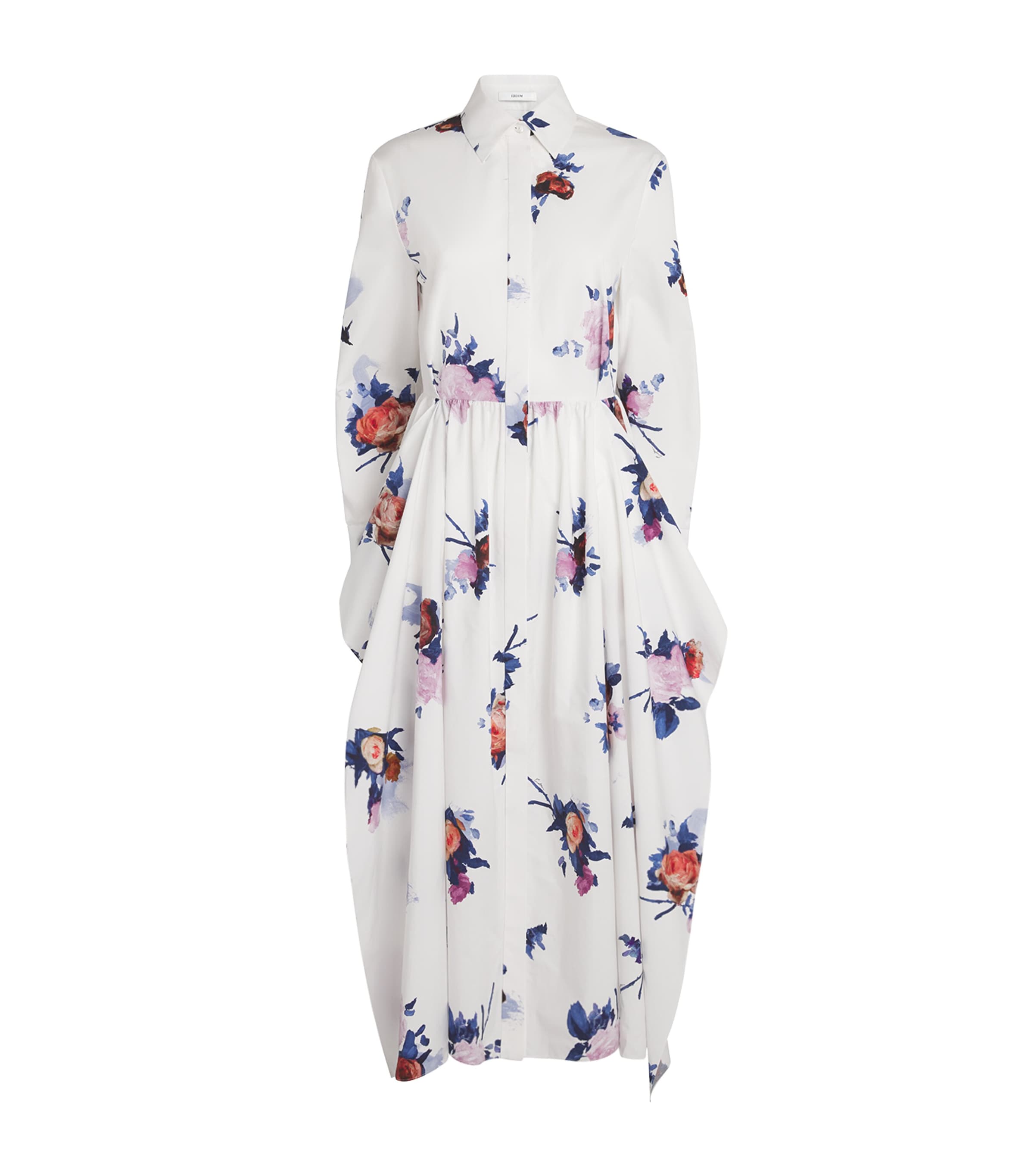 Floral Print Midi Shirt Dress
