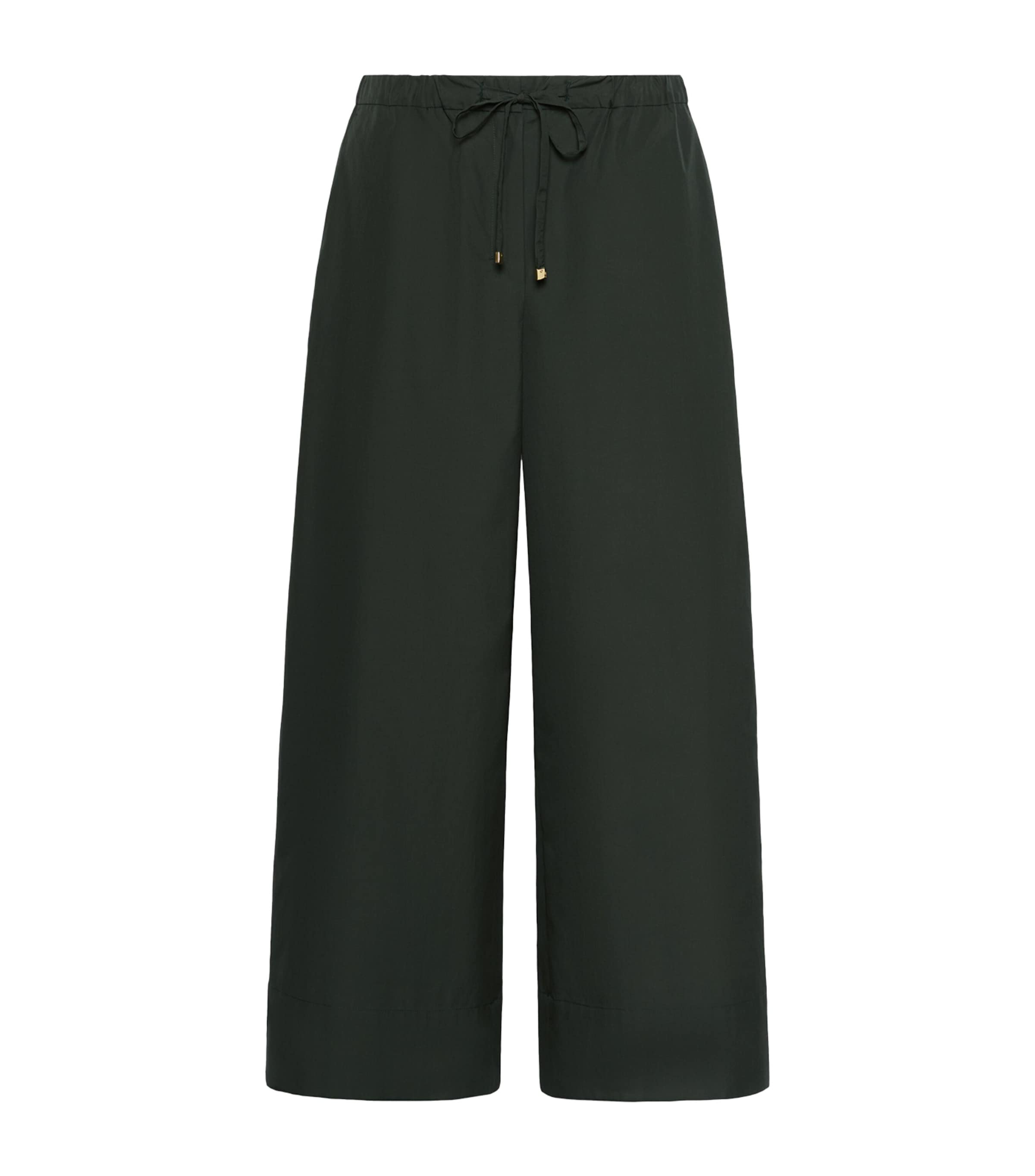 Max Mara Womens Drawstring Wide-Leg Trousers Green