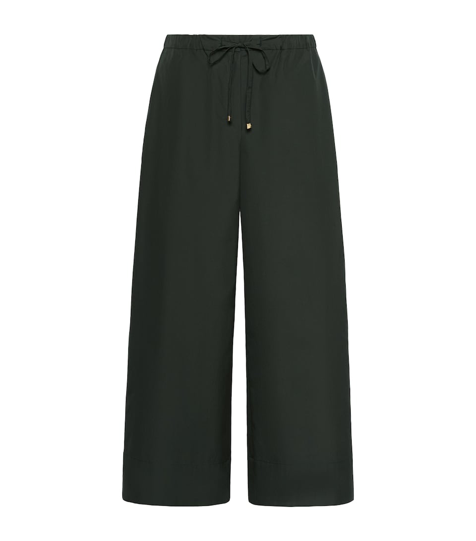 Max Mara Womens Drawstring Wide-Leg Trousers Green