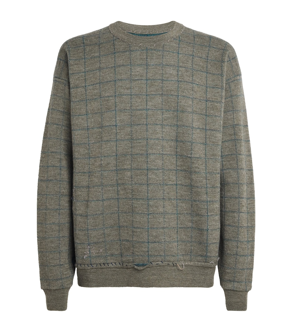 Virgin Wool Check Sweater