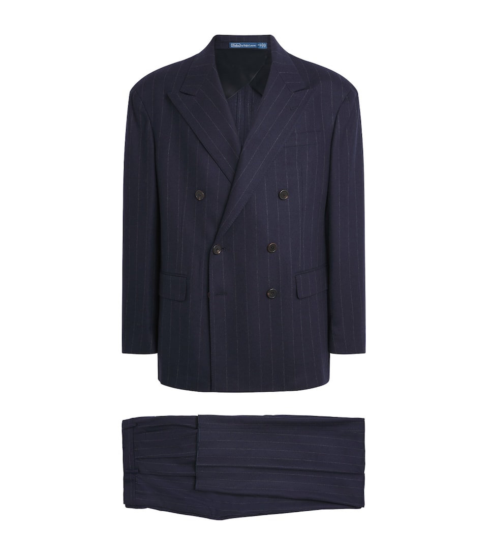Polo Ralph Lauren Mens Wool Pinstripe Heyworth 2-Piece Suit Navy