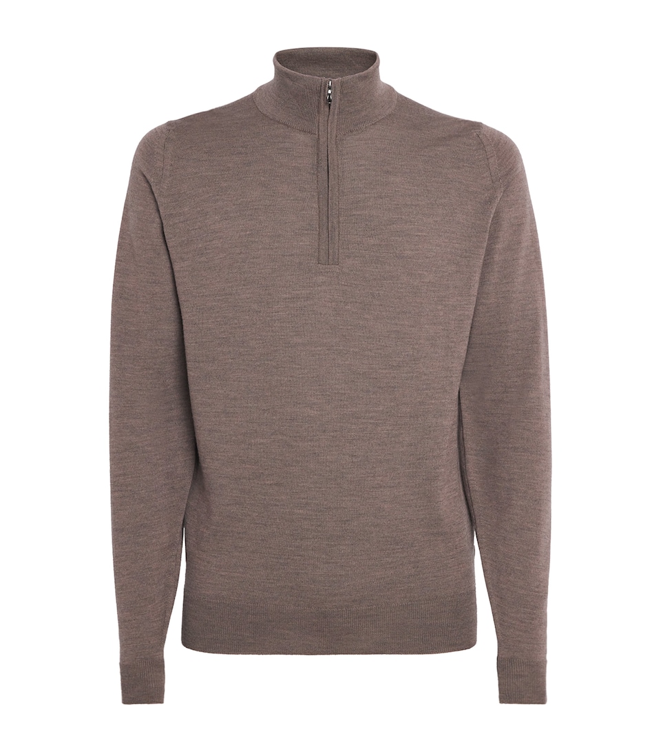 Extra Fine Merino Wool Half-Zip Tapton Sweater