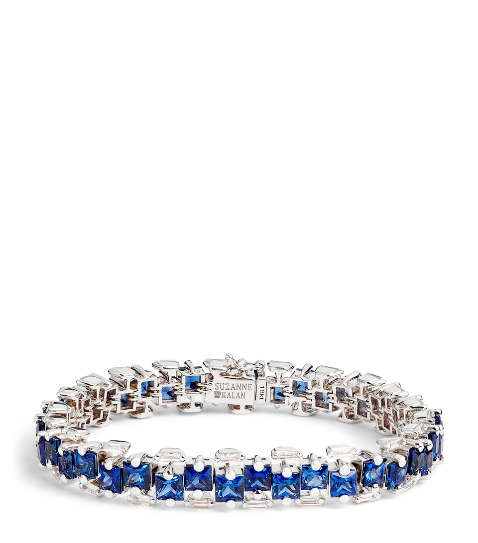 White Gold, Diamond and Sapphire One of a Kind Bracelet