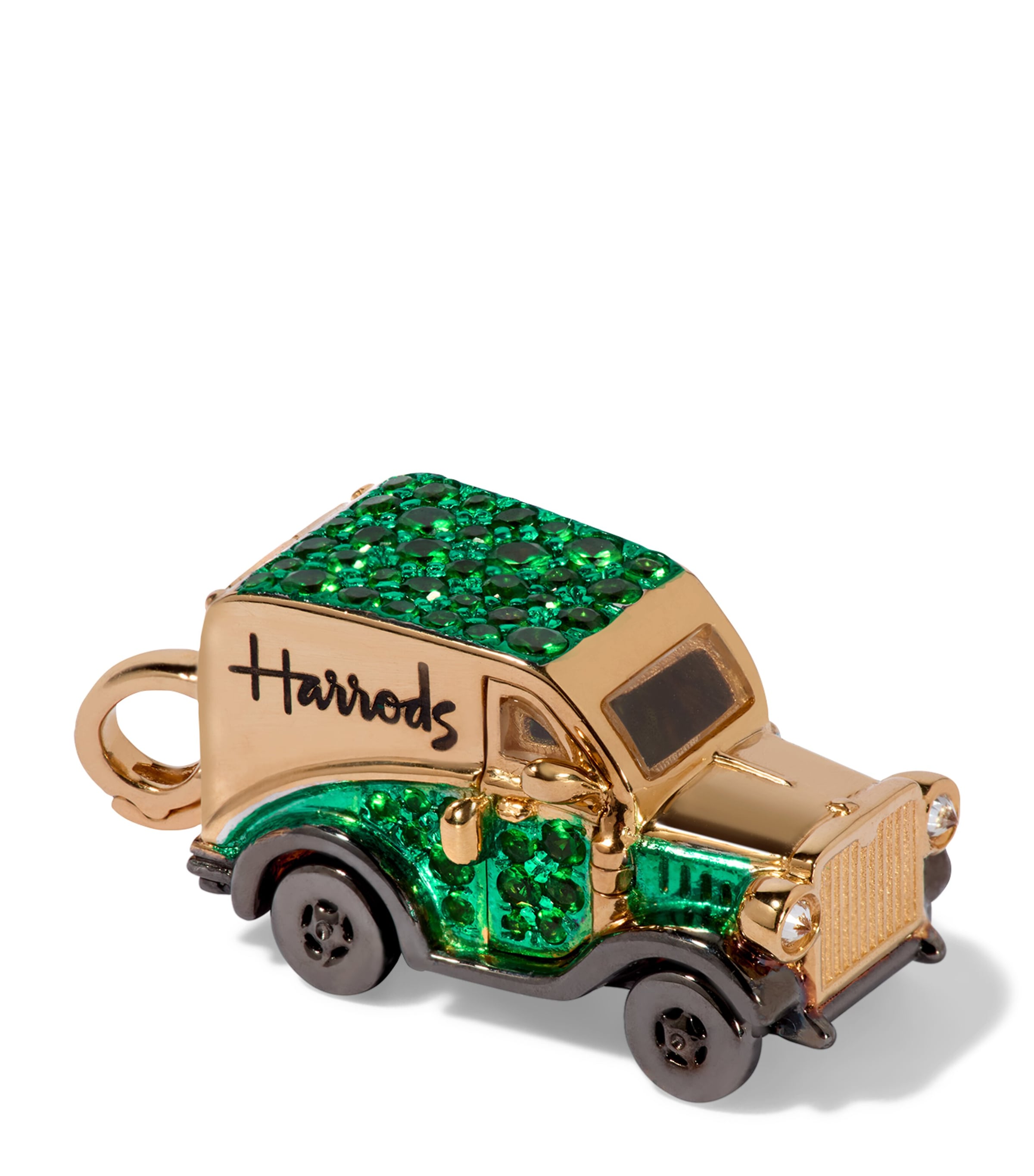 Yellow Gold, Tsavorite and Diamond Harrods Delivery Van Charm Pendant