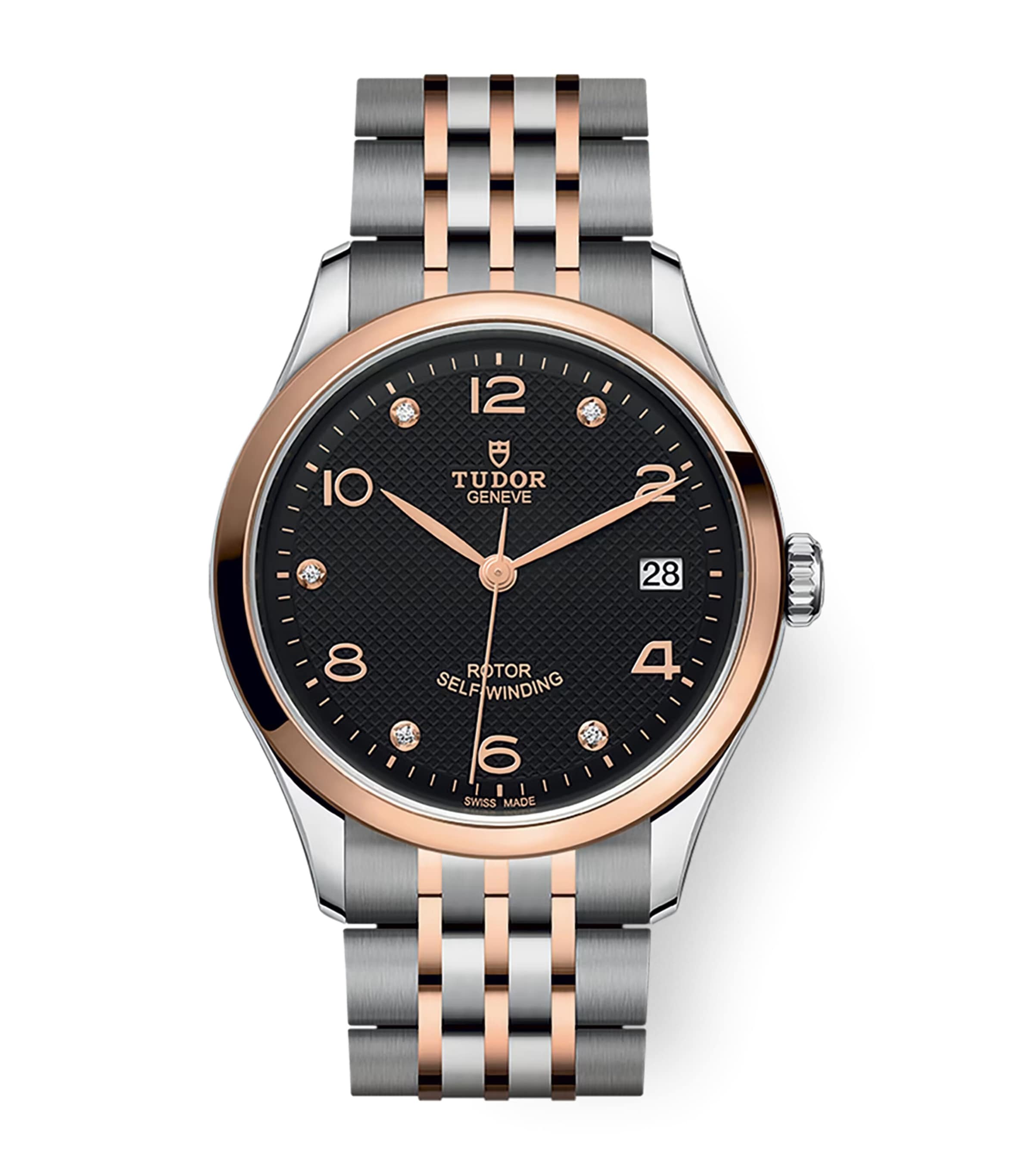 TUDOR 1926 Stainless Steel, Rose Gold and Diamond Watch 36mm Black