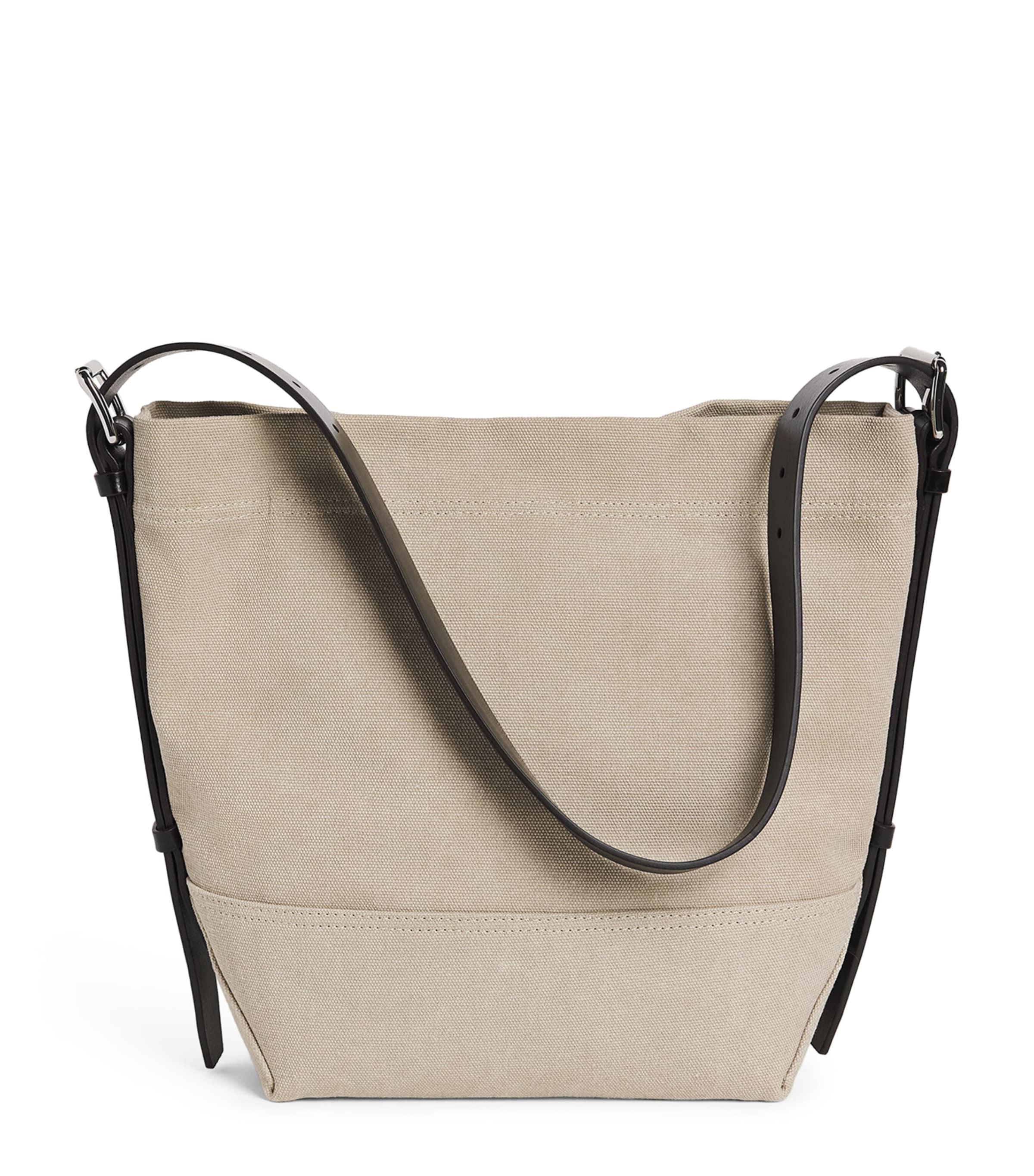Lemaire Small Canvas Belted Tote Bag Dark Linen