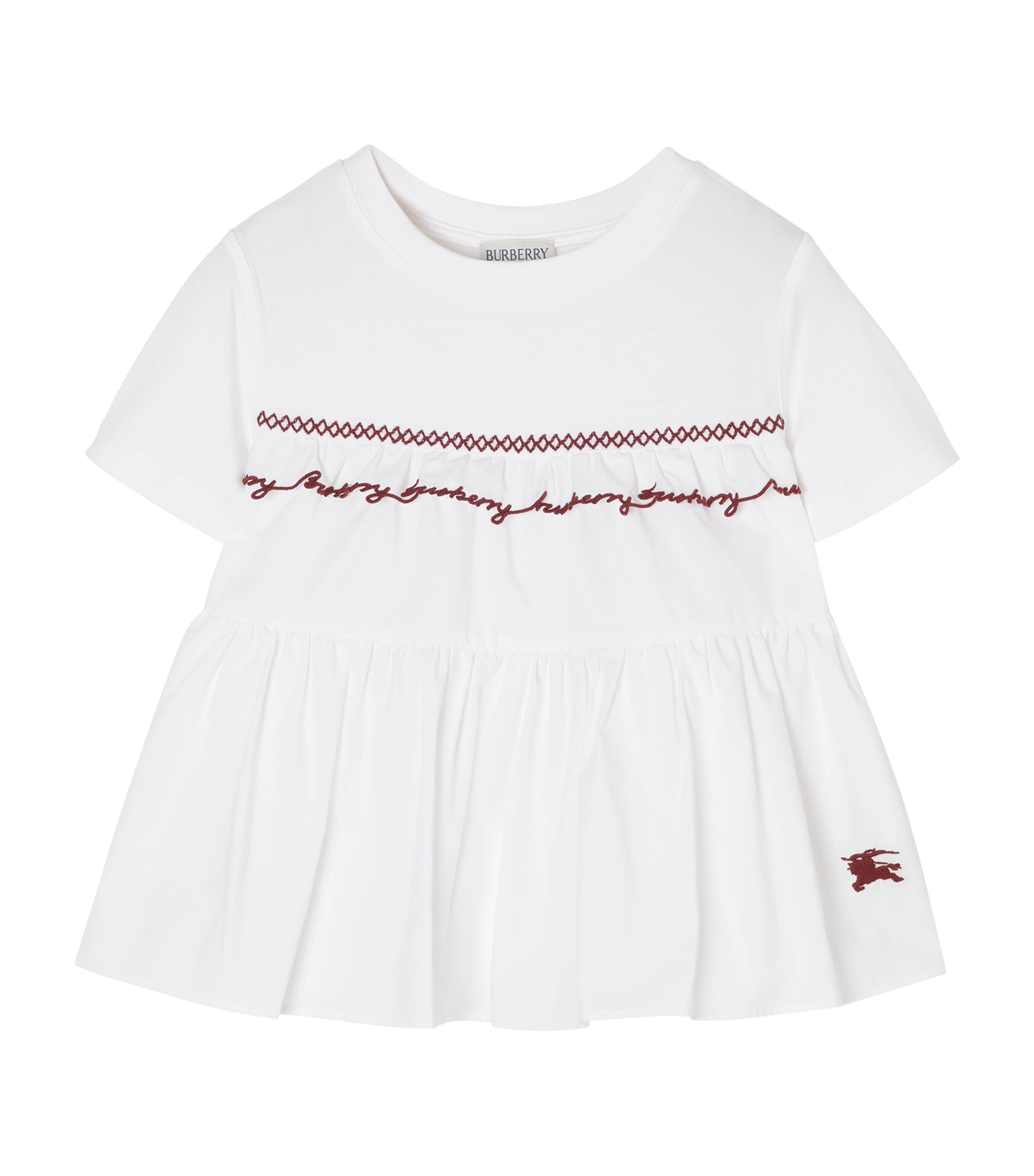 Burberry Kids Cotton EKD Dress (4-12 Years) White