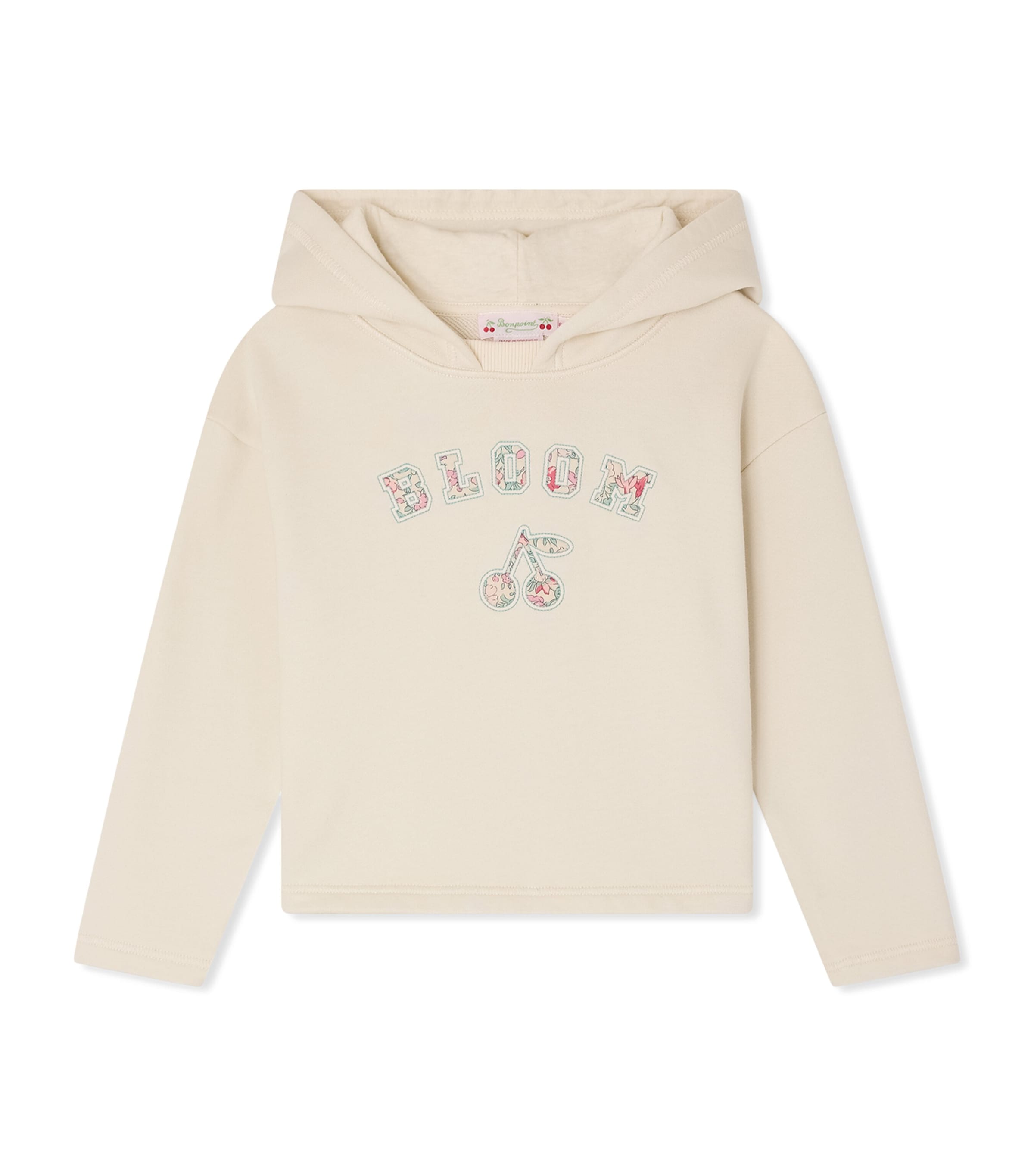 Bonpoint Cotton Embroidered Cherry Hoodie (10-14 Years) Upb Craie