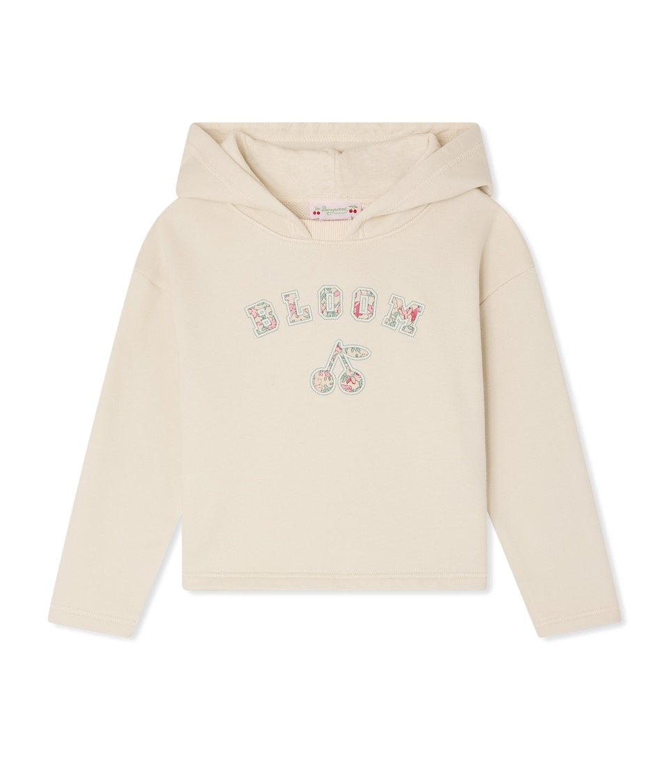 Bonpoint Cotton Embroidered Cherry Hoodie (10-14 Years) Upb Craie