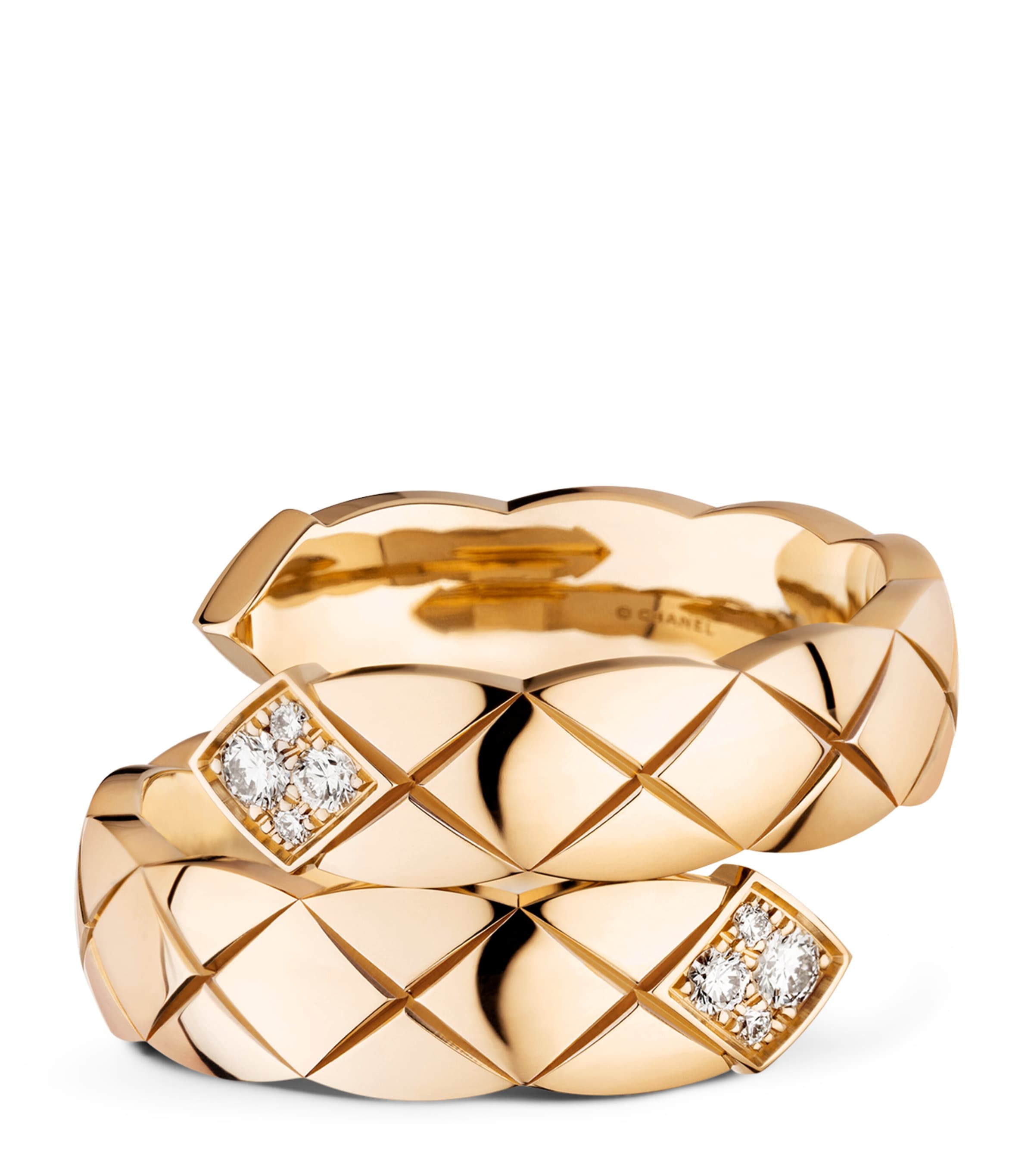 Beige Gold and Diamond Coco Crush Ring