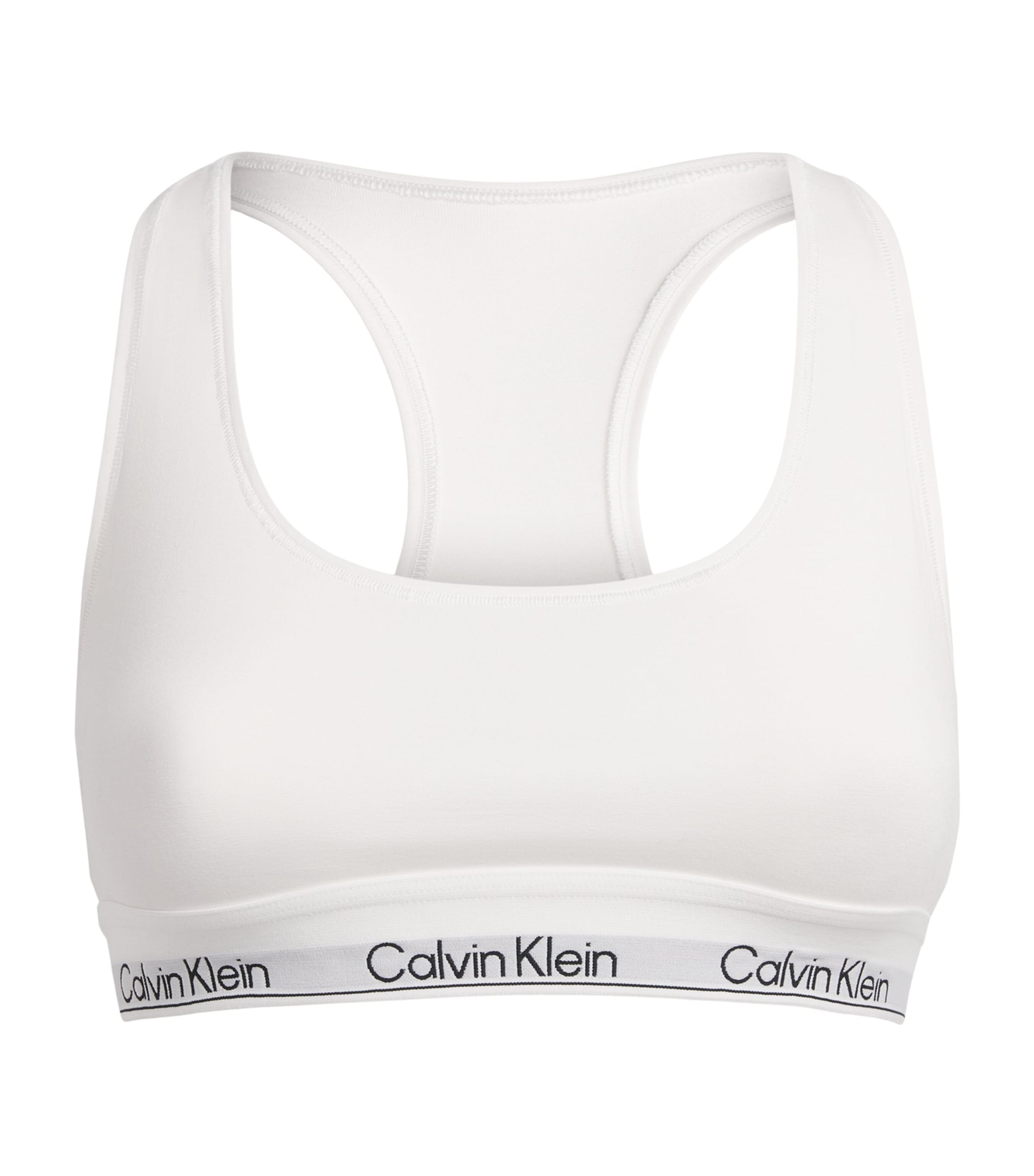 Calvin Klein Womens Cotton-Blend Icon Unlined Bralette White