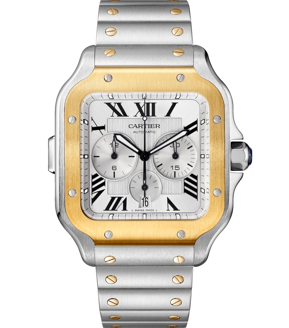 Stainless Steel and Yellow Gold Santos de Cartier Watch 43.3mm