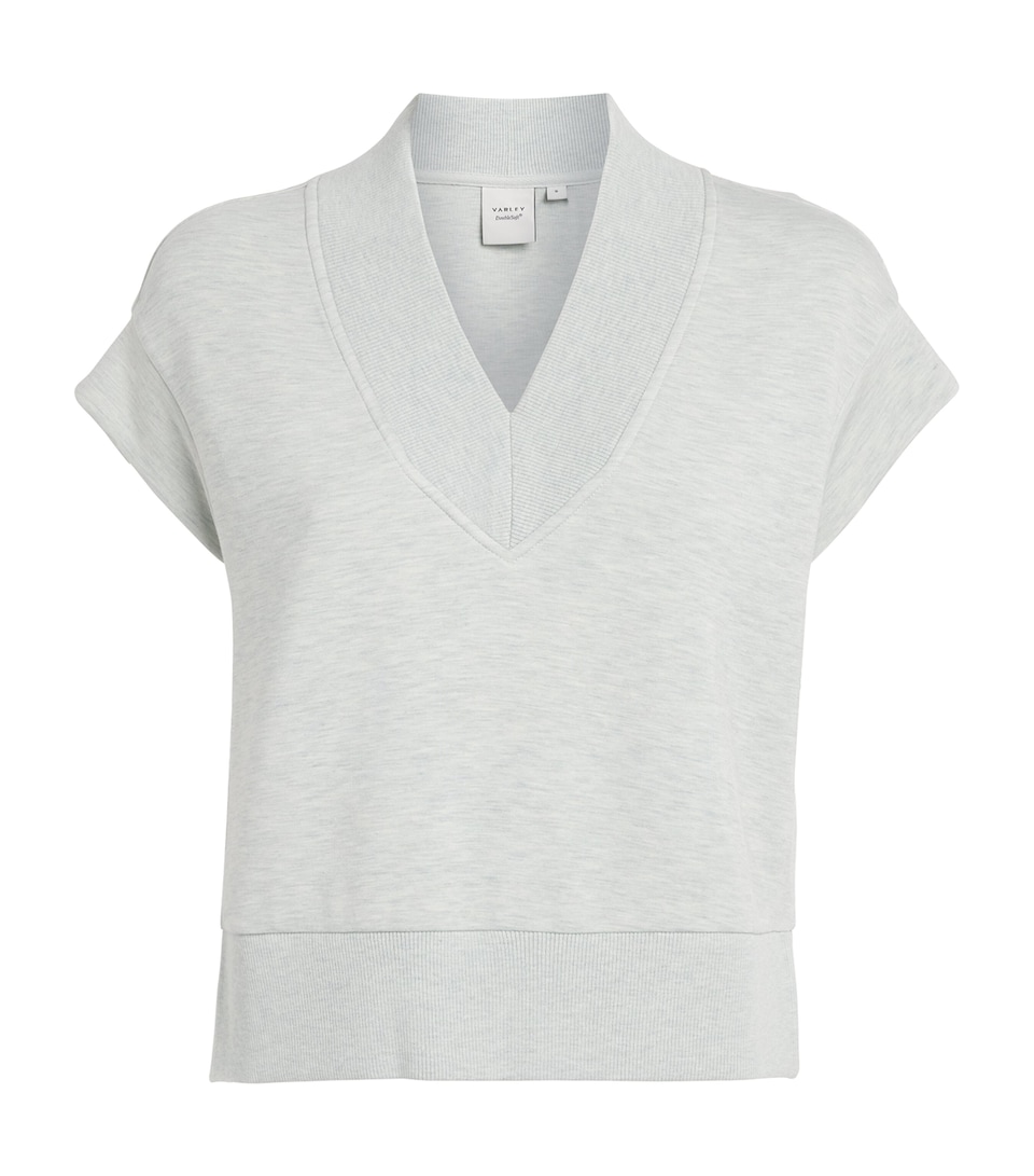 Varley Womens Gracee Short-Sleeve Sweater Mint Green Marl