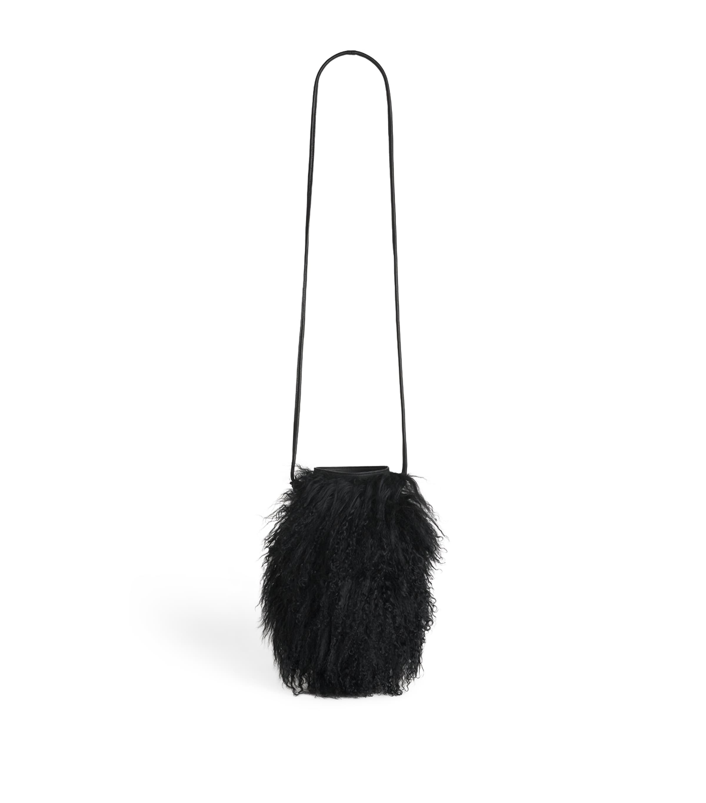 Long-Haired Shearling Phone Pouch