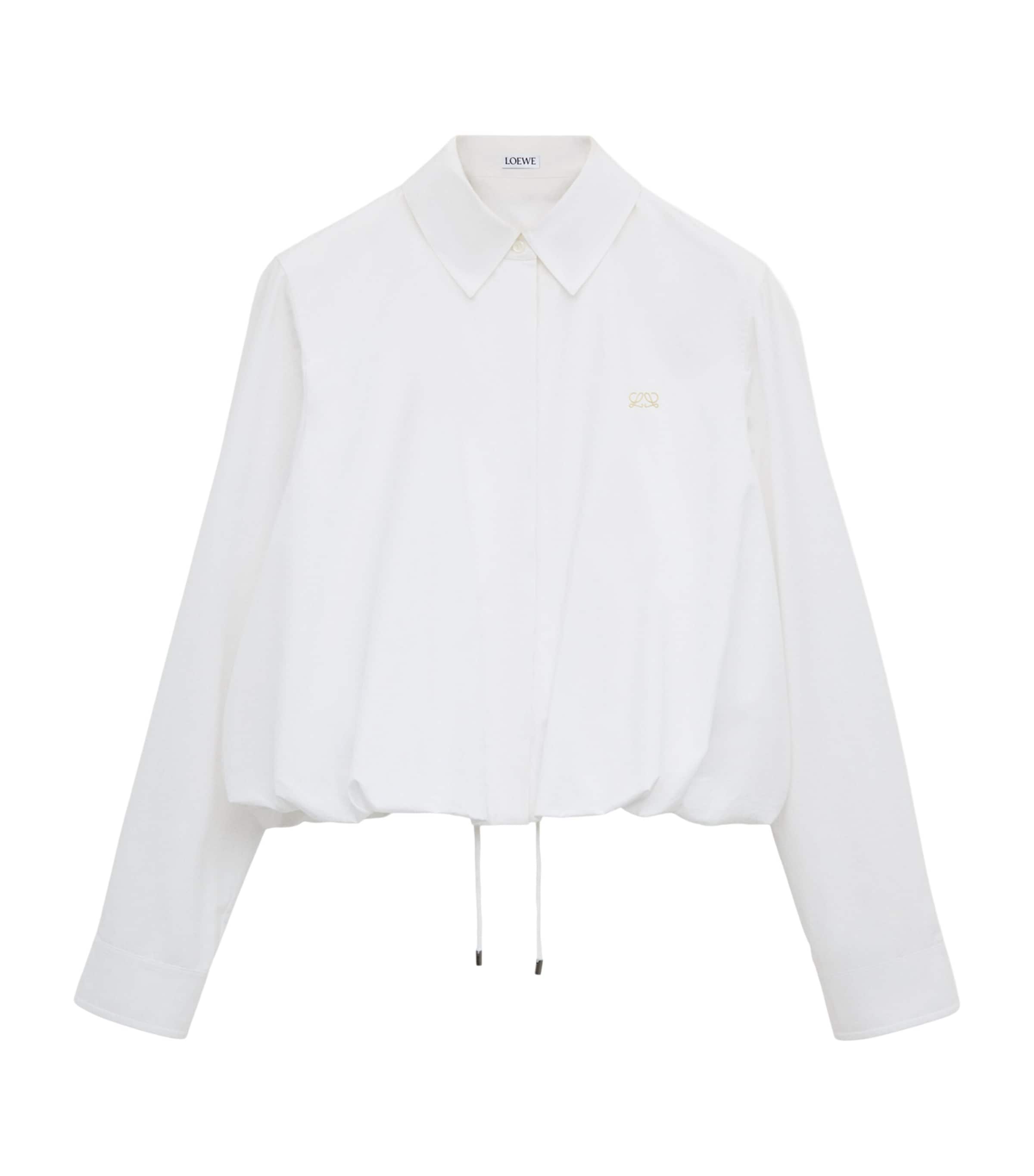 LOEWE Womens Drawstring-Hem Shirt White
