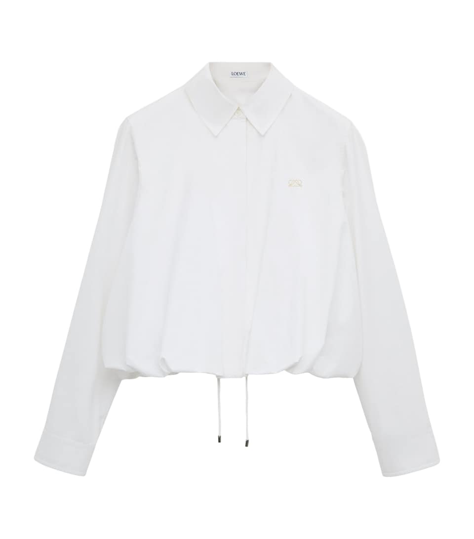 LOEWE Womens Drawstring-Hem Shirt White