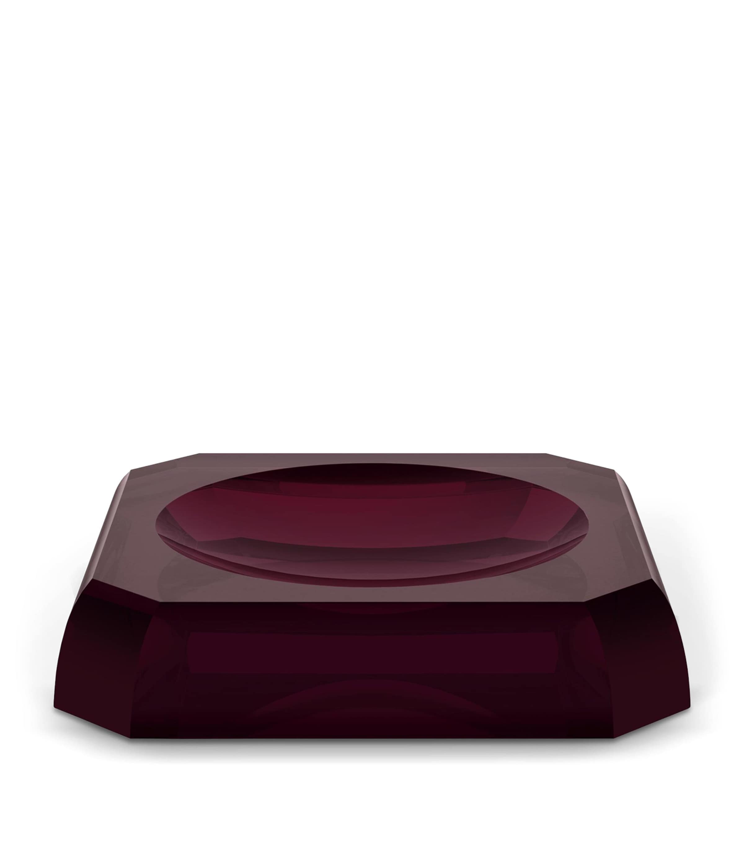 Decor Walther Kristall Soap Dish Burgundy Matt Gld