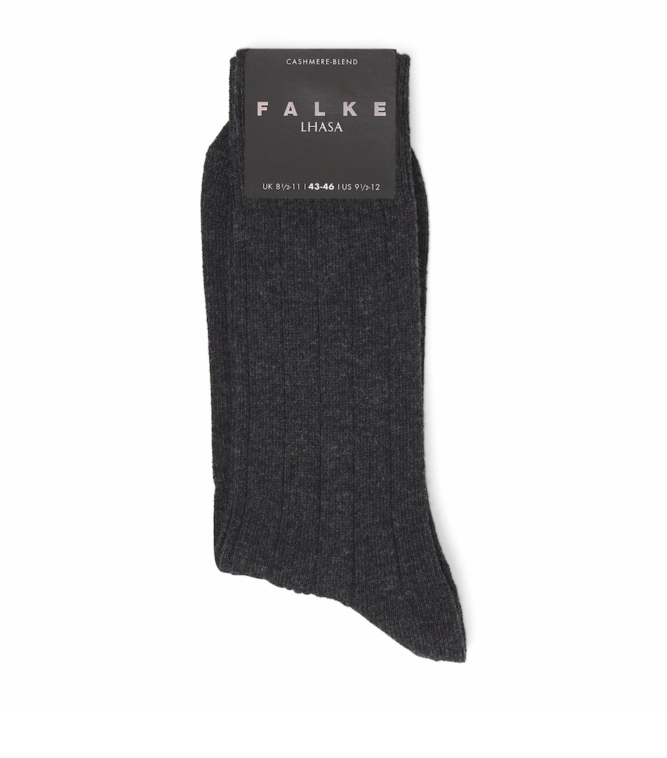 Wool-Cashmere Blend Lhasa Ribbed Socks