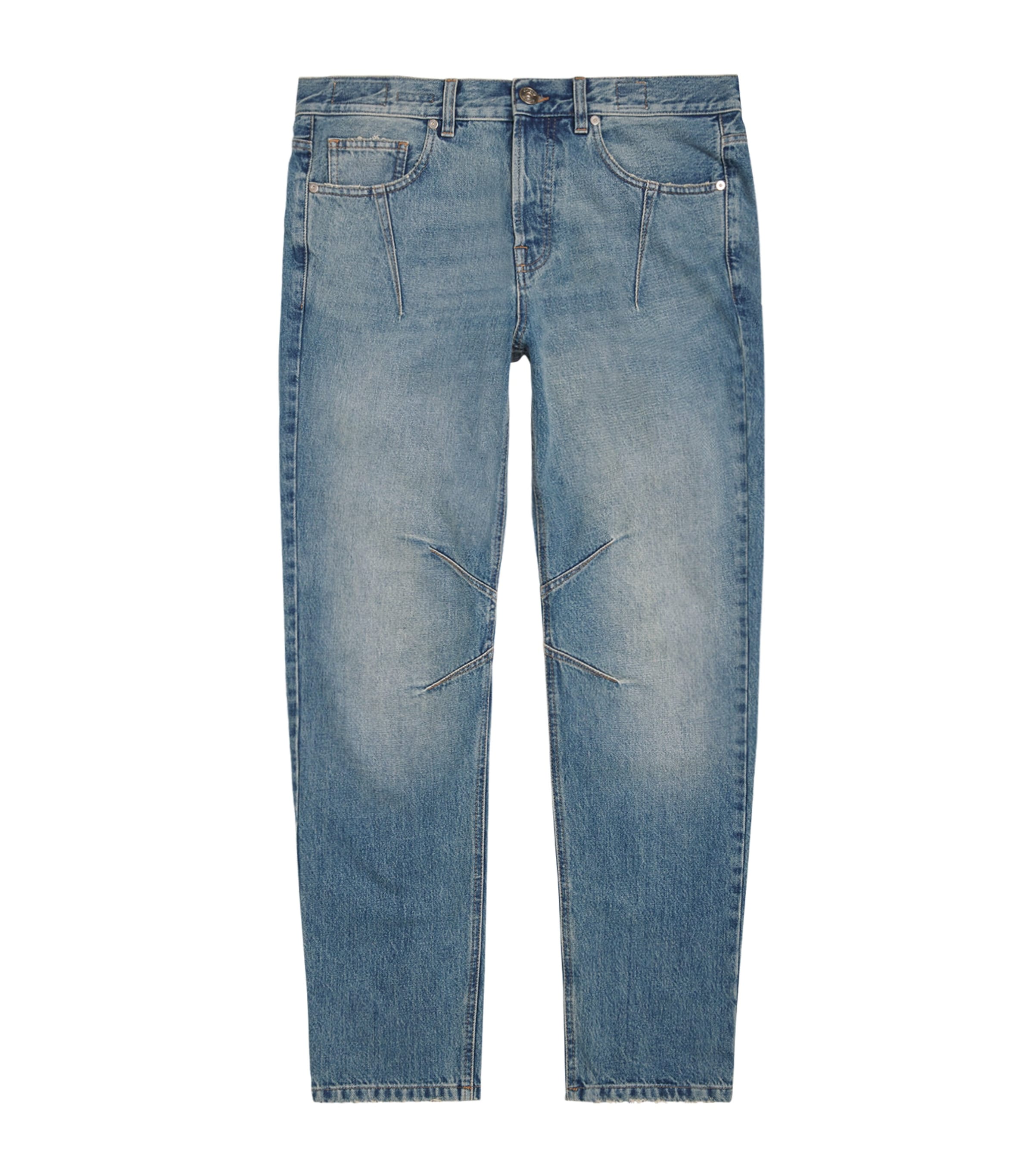 Pleated Straight Jeans