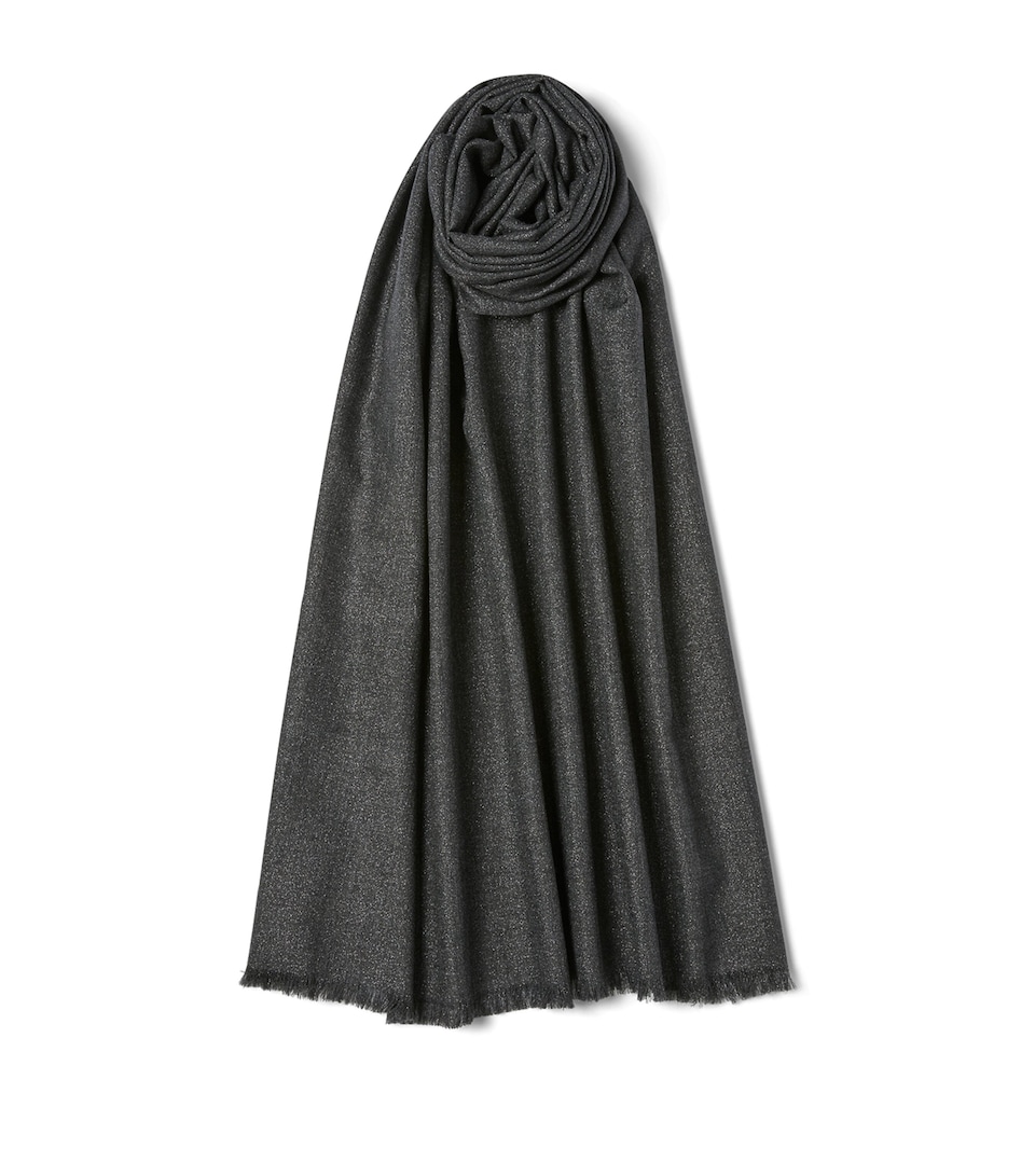 Marella Wool-Blend Lurex Scarf Grey