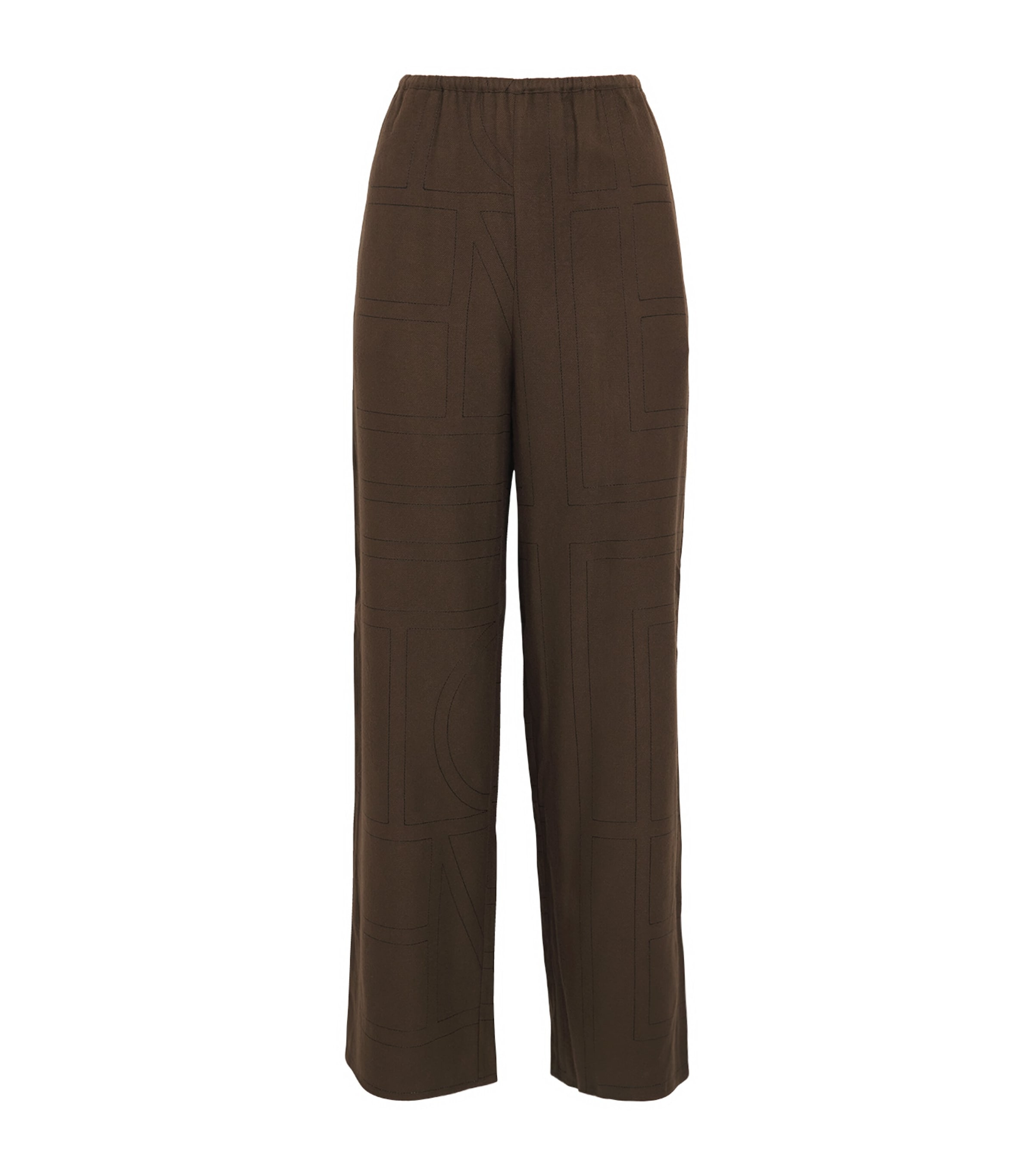 Modal Flannel Wide-Leg Trousers