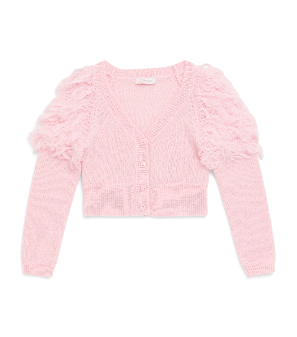 Monnalisa Faux-Fur-Trim Cardigan (4-14 Years) Rosa Antico