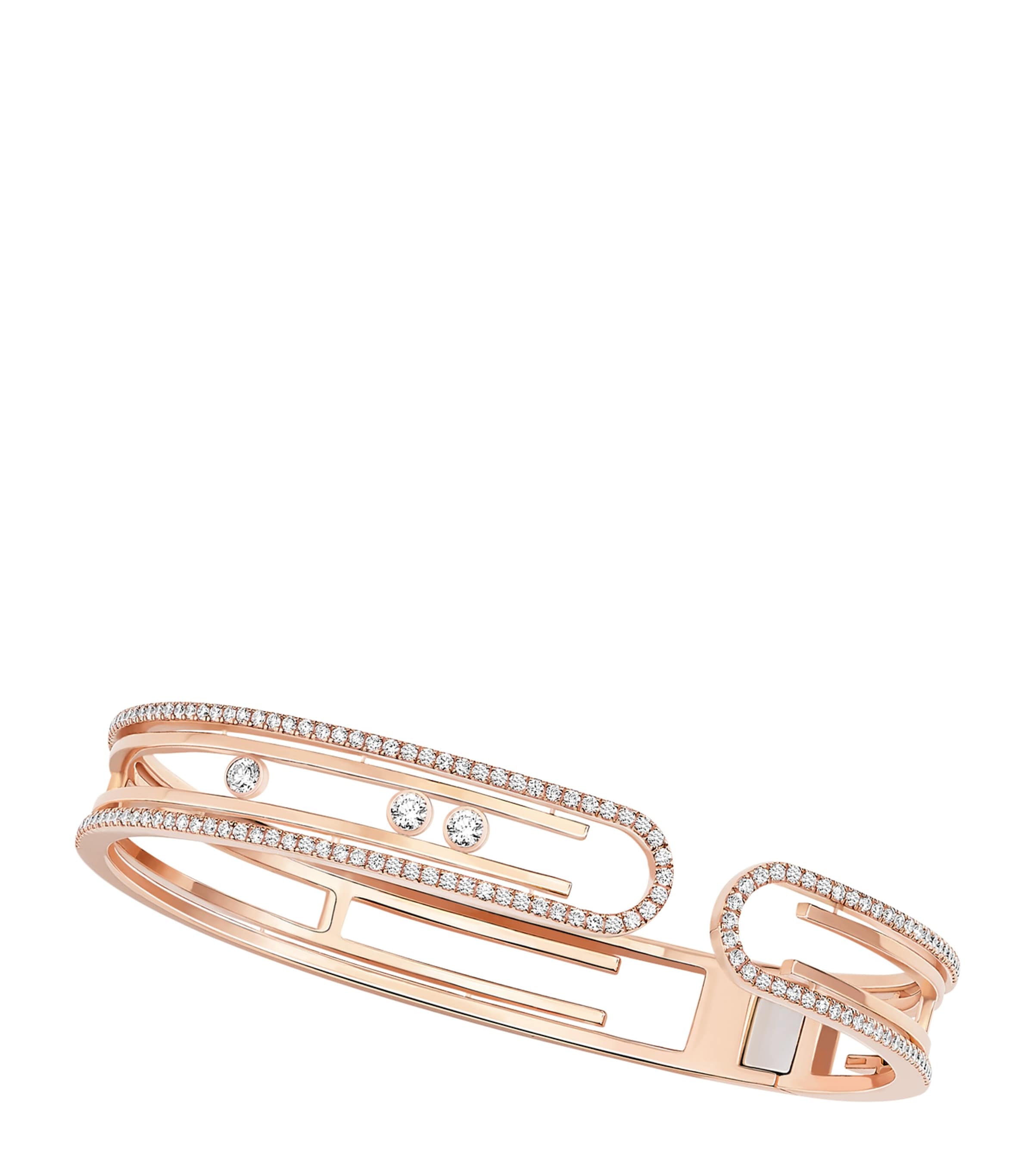 Messika Move 10th Birthday Pink Gold and Diamond Bangle Pink Gold