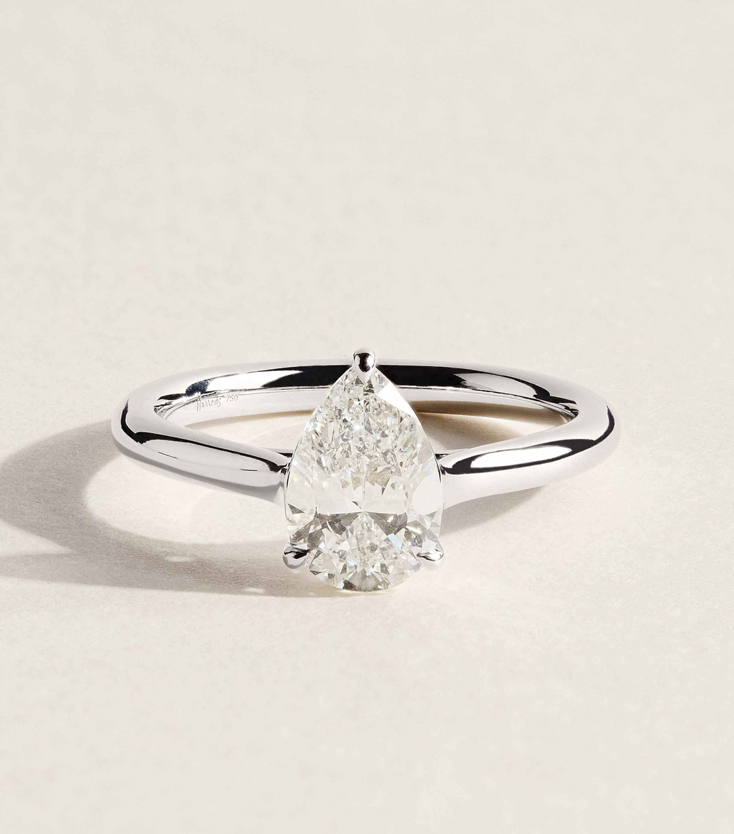 Harrods White Gold and White Diamond Solitaire Engagement Ring (1.25ct) White Gold