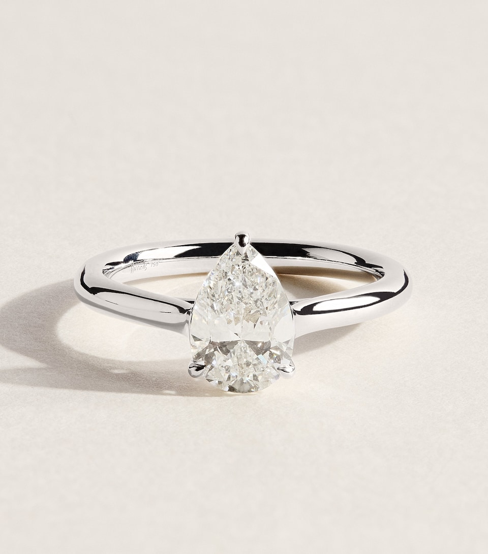 Harrods White Gold and White Diamond Solitaire Engagement Ring (1.25ct) White Gold