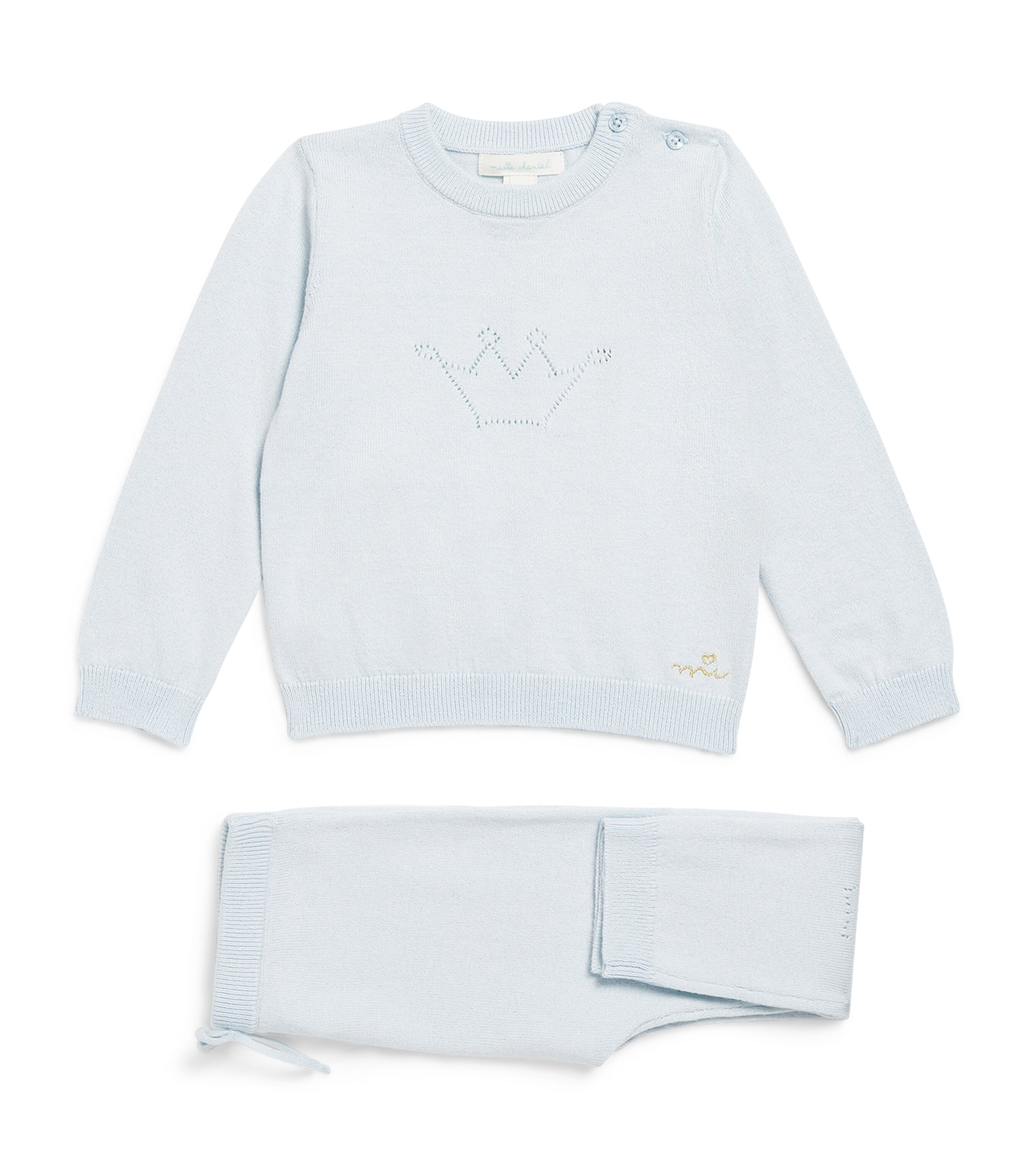 Marie-Chantal Crown Sweater and Sweatpants Set (18 Months) Blue