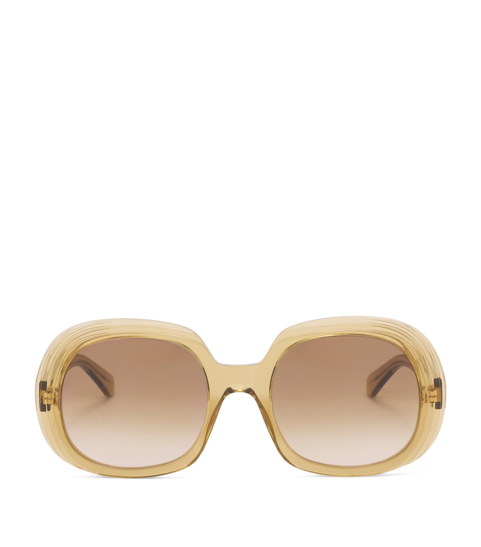 LOEWE Square Steps Sunglasses Transparent Olive
