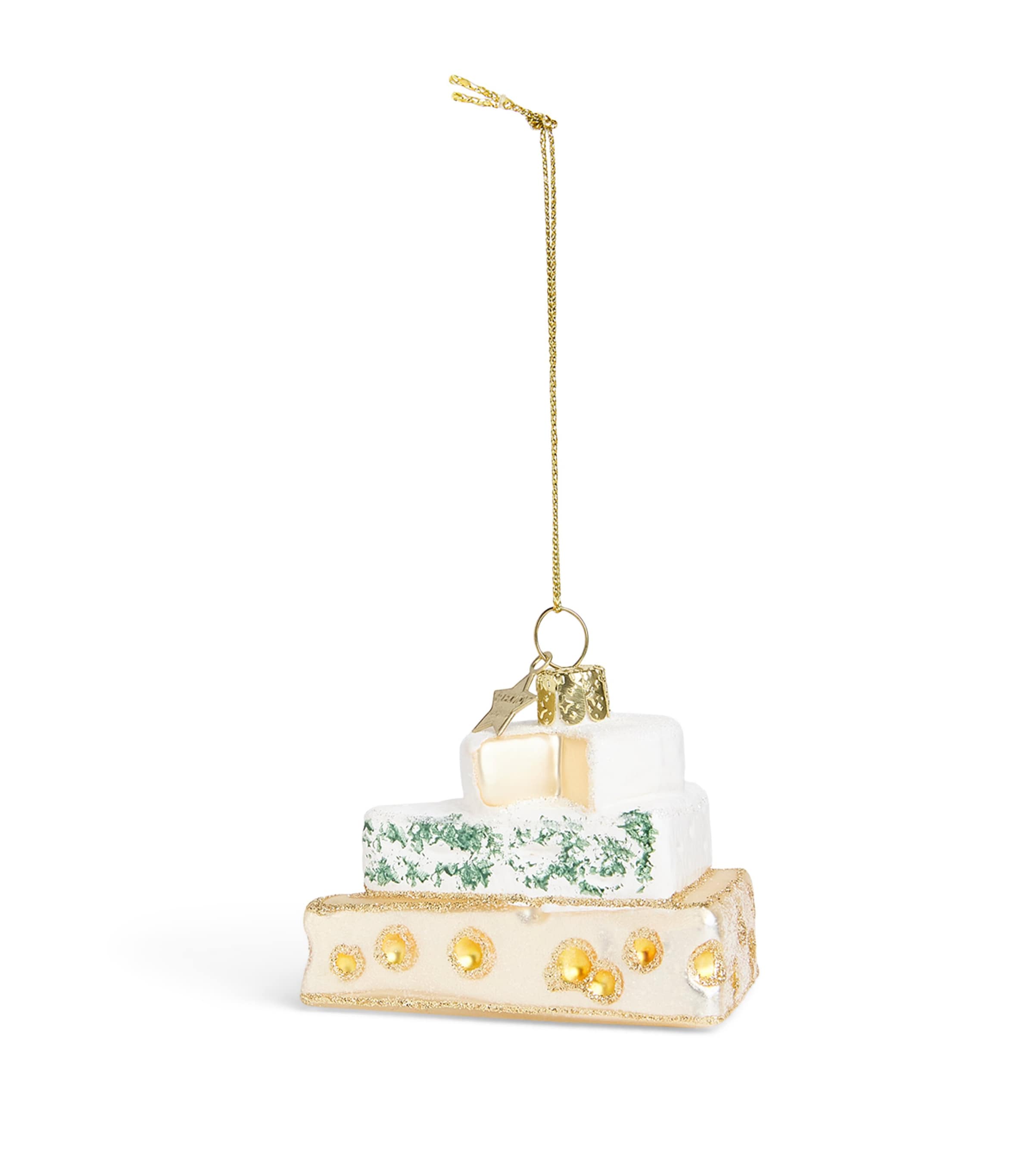 Harrods Glass Triple Cheese Tree Decoration White